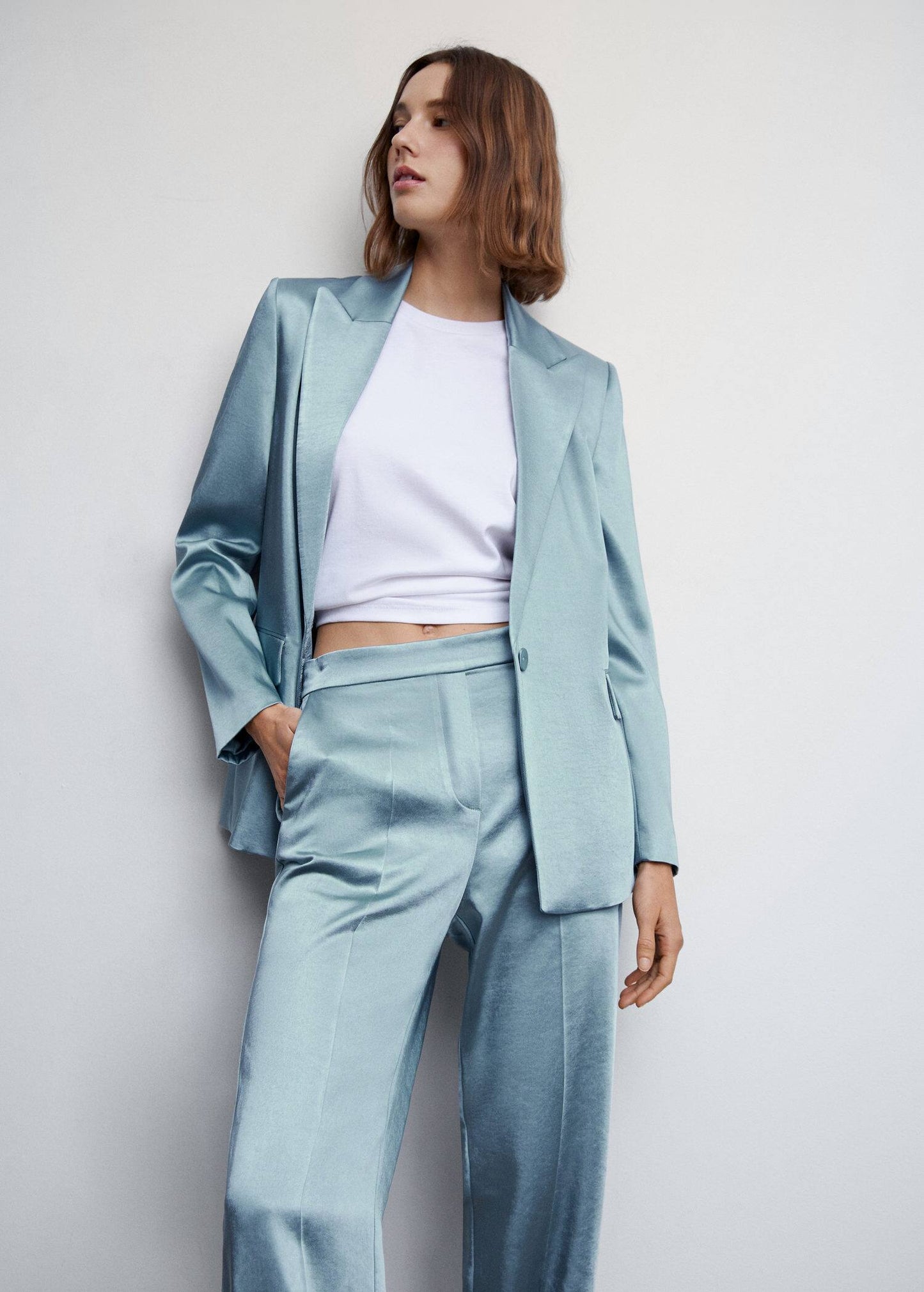 Blazer Satinado Azul