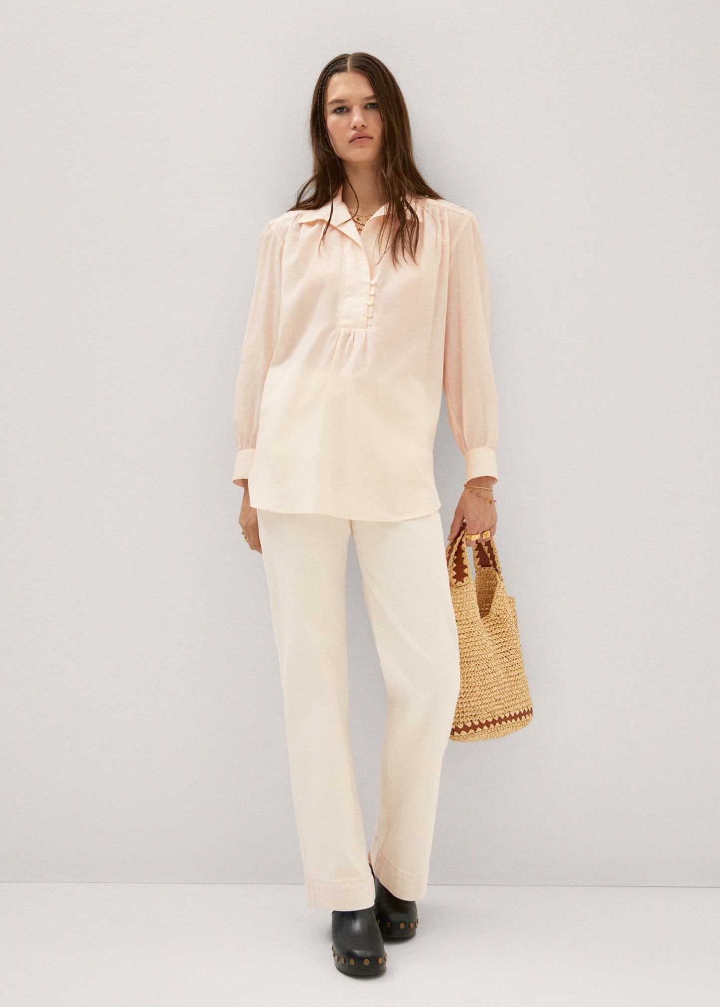 Blusa Camisera Holgada Rosa