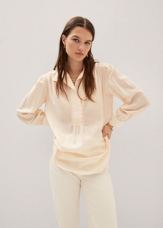 Blusa Camisera Holgada Rosa