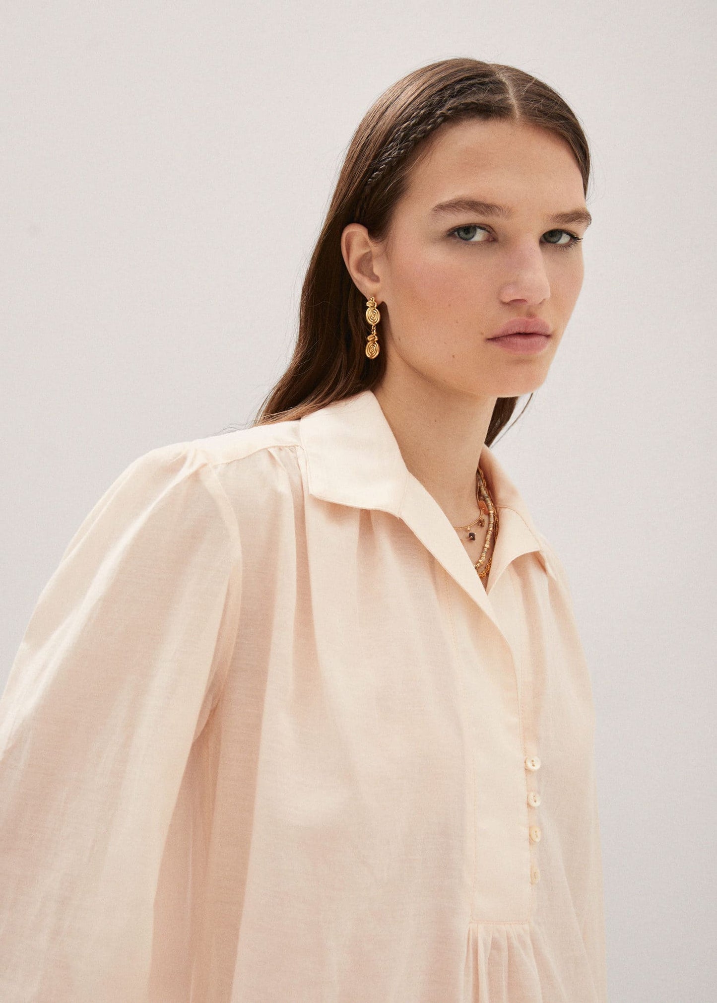 Blusa Camisera Holgada Rosa
