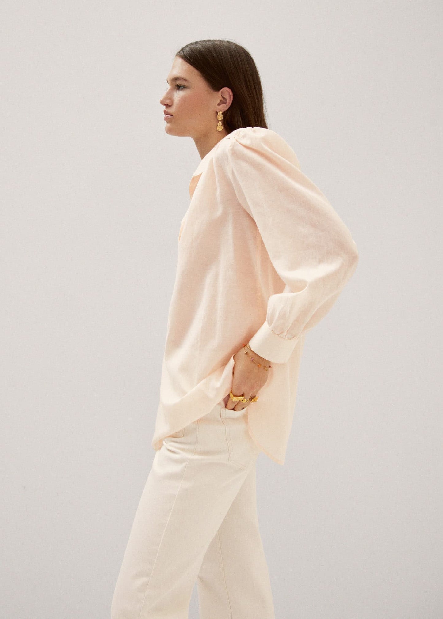 Blusa Camisera Holgada Rosa