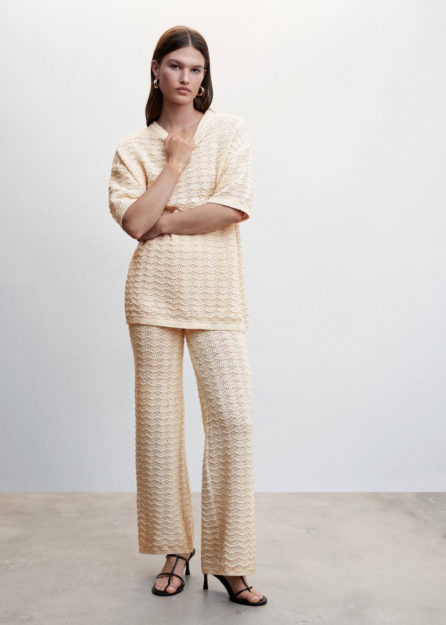 Pantalón Palazzo Punto Beige