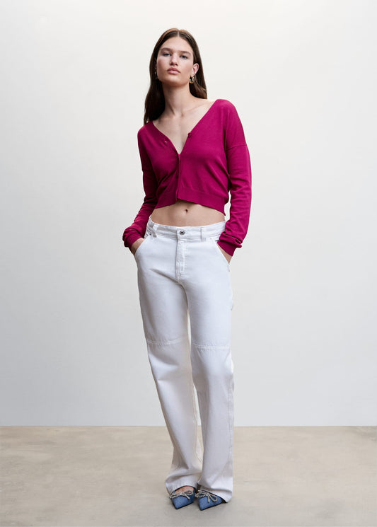 Jacket Punto Botones Rosa