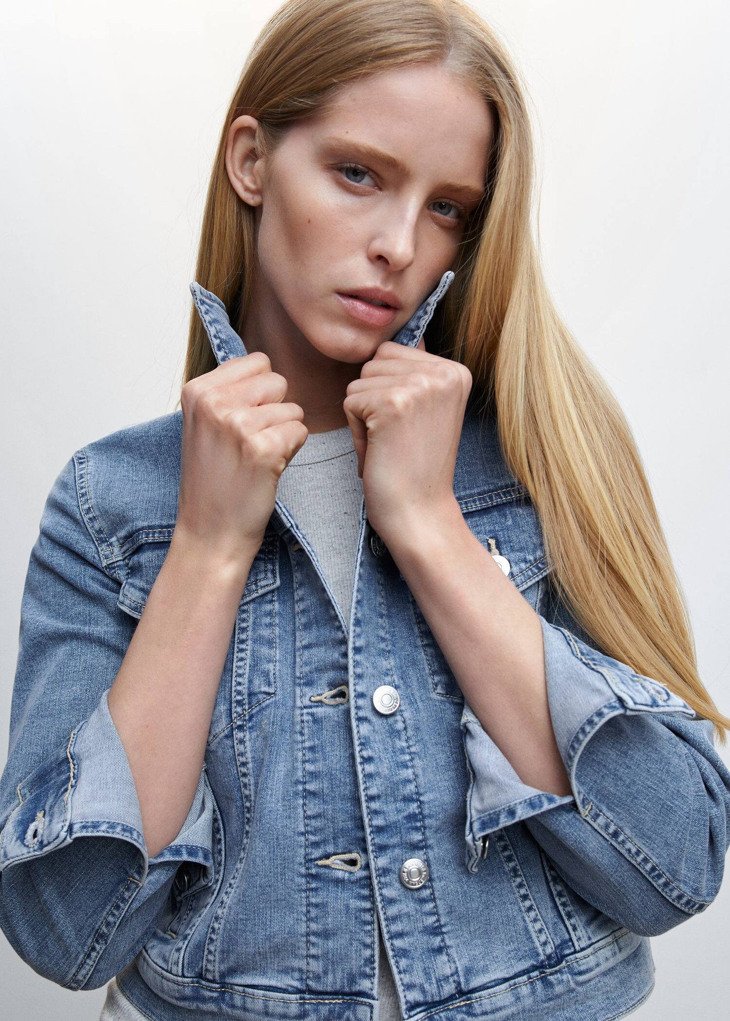 Jackets Crop Top Azul