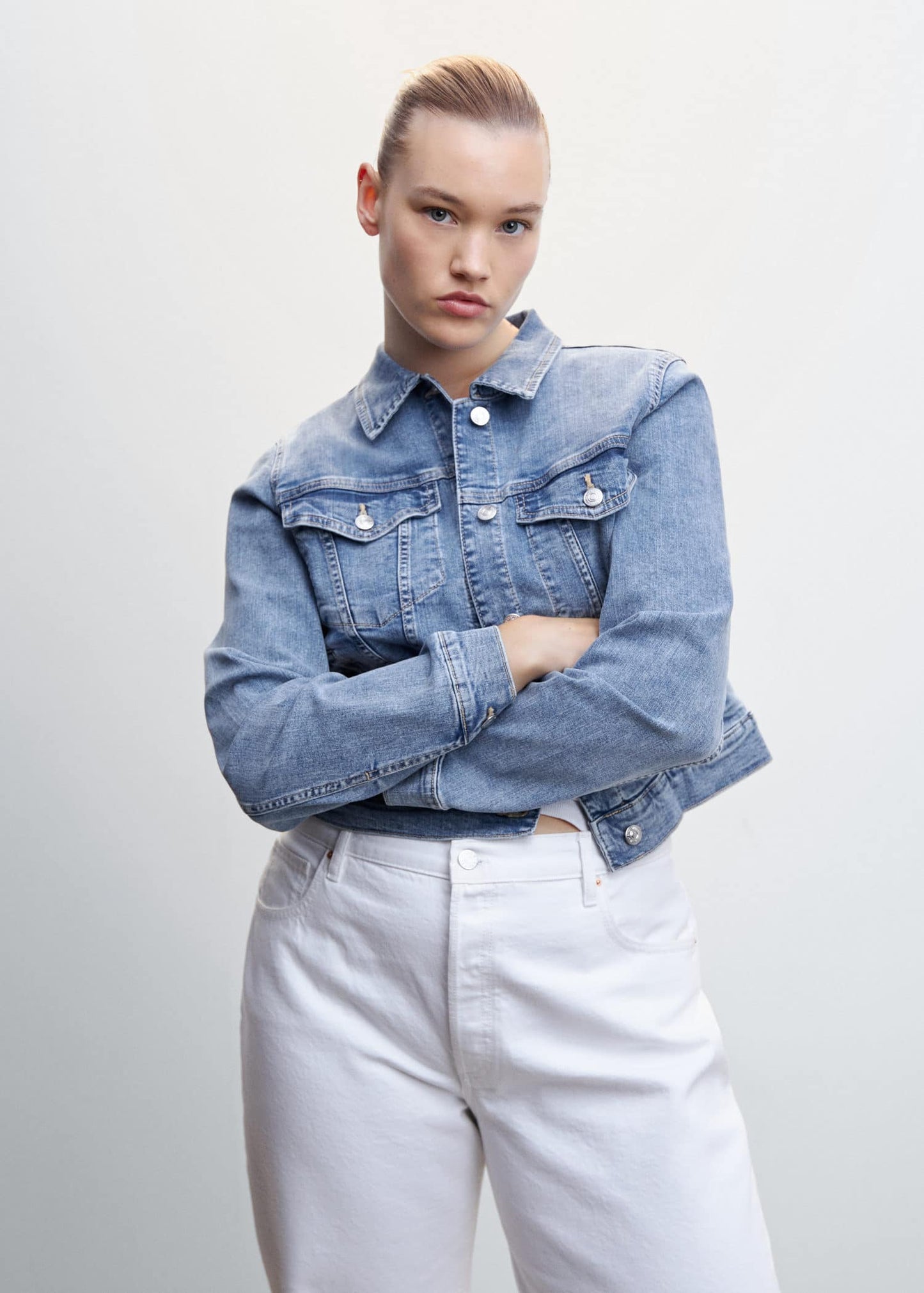 Jackets Crop Top Azul