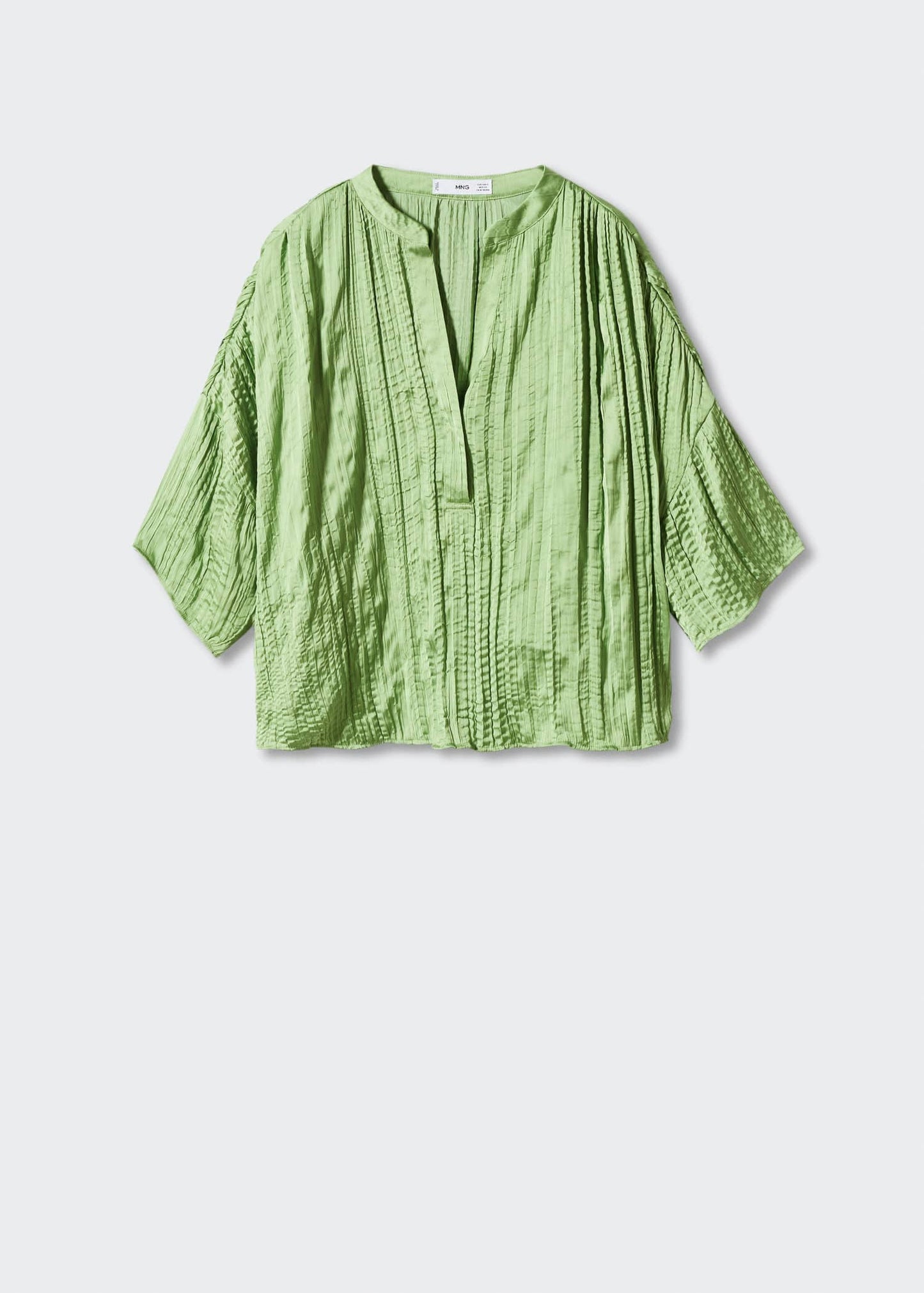 Blusa Plisada Satinada Verde