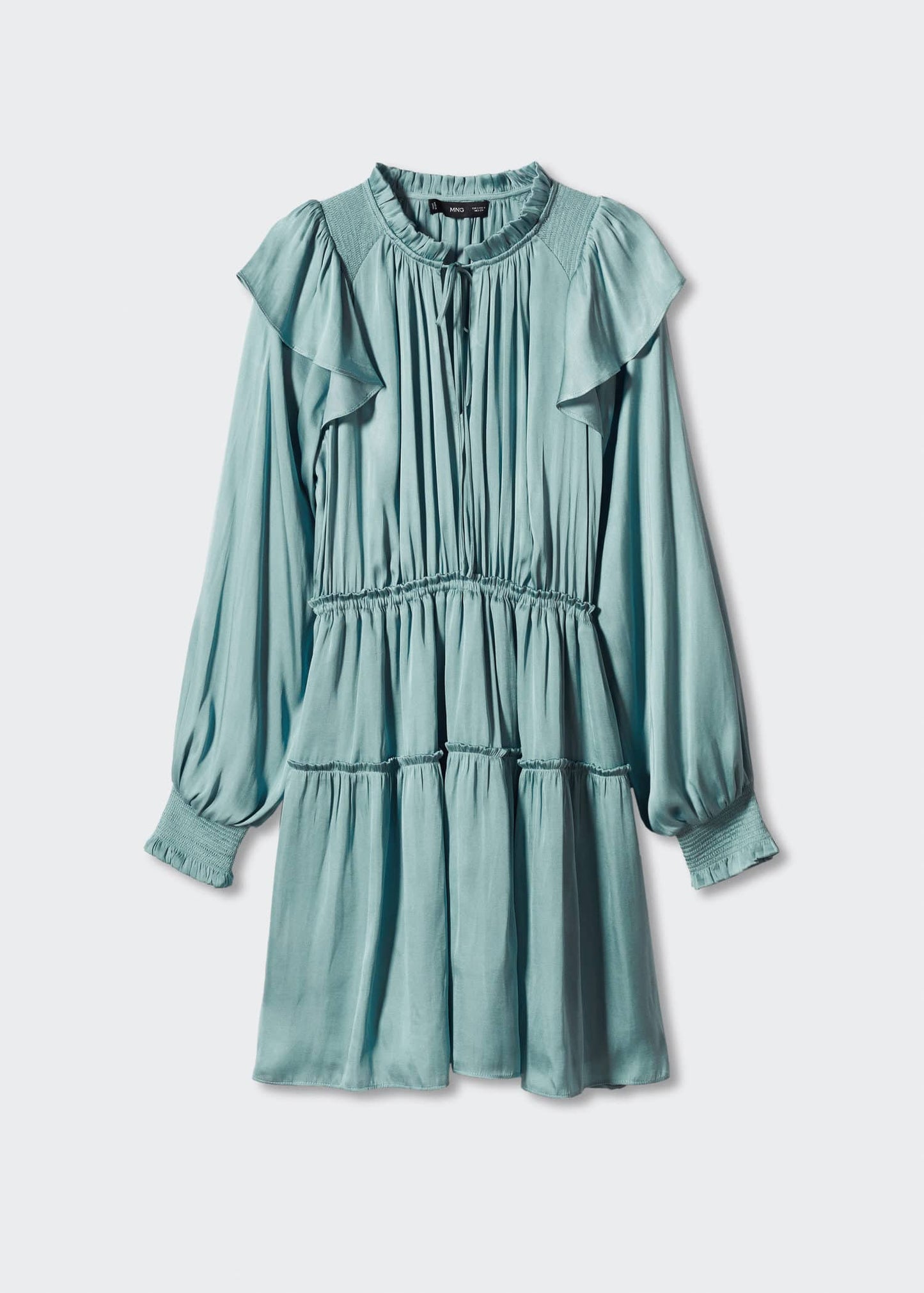 Vestido Satinado Volantes