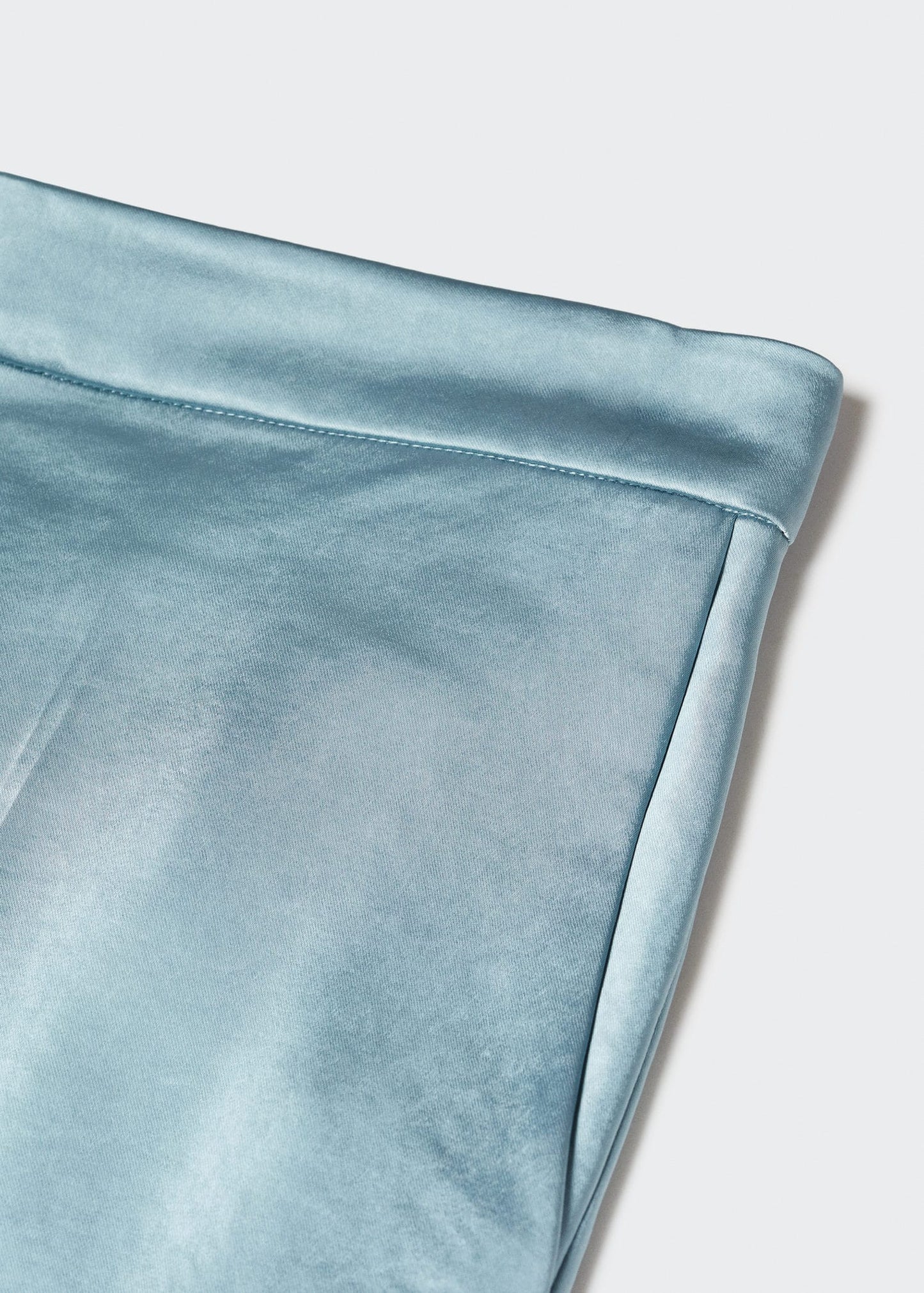 Pantalón Satinado Cintura Elástica Azul