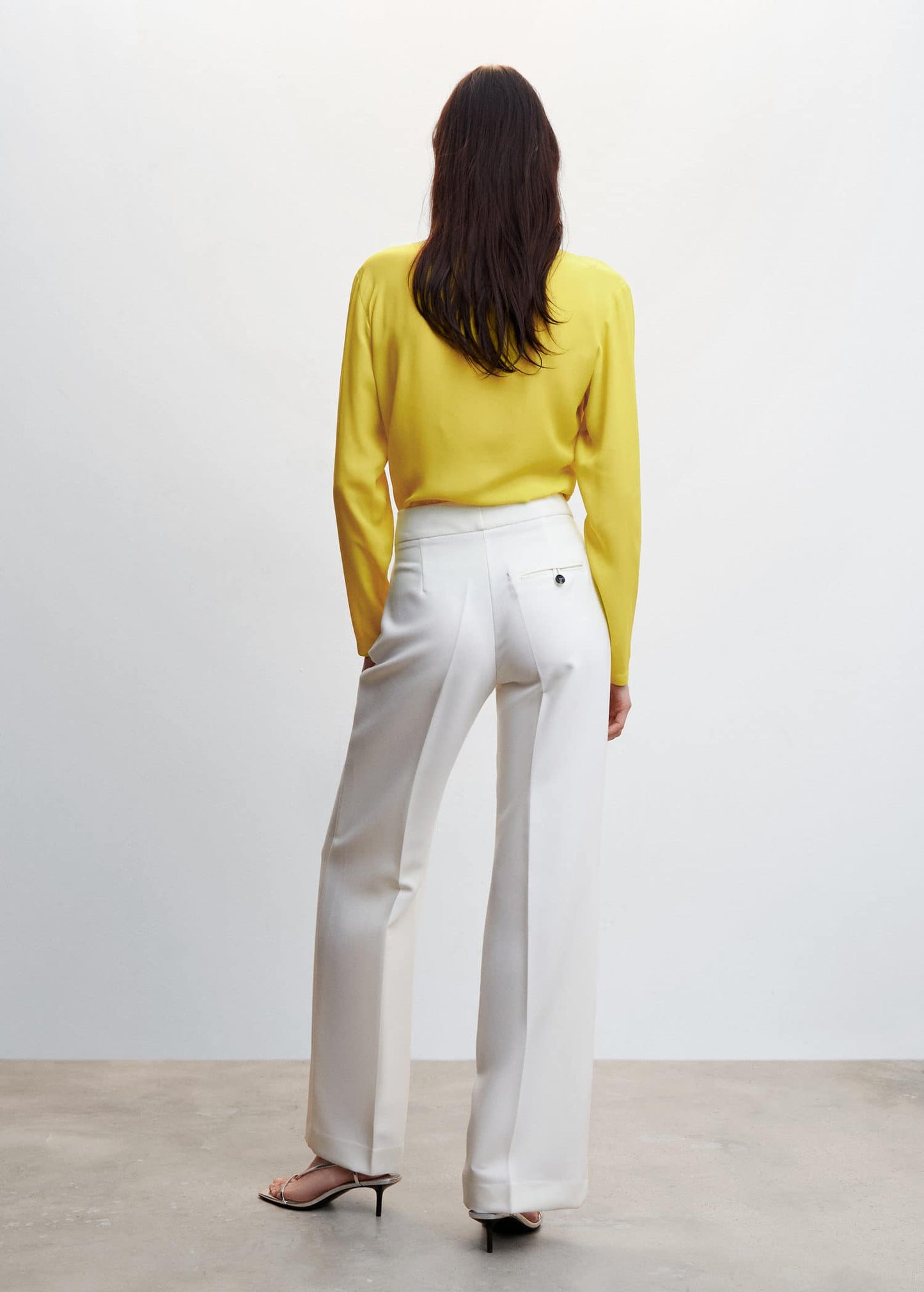 Blusa Escote Cruzado Drapeado Amarillo