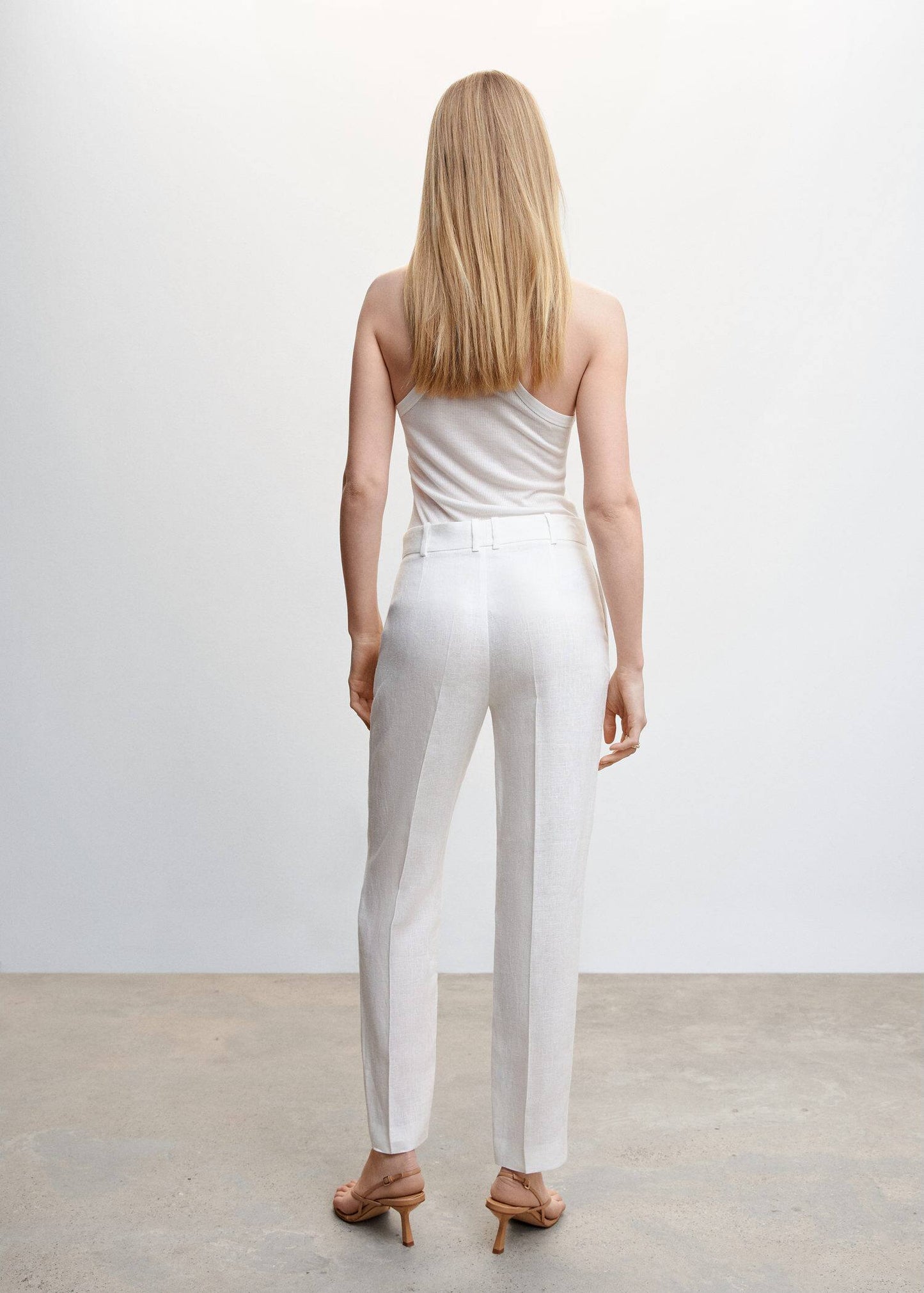 Pantalón Traje de Lino Blanco