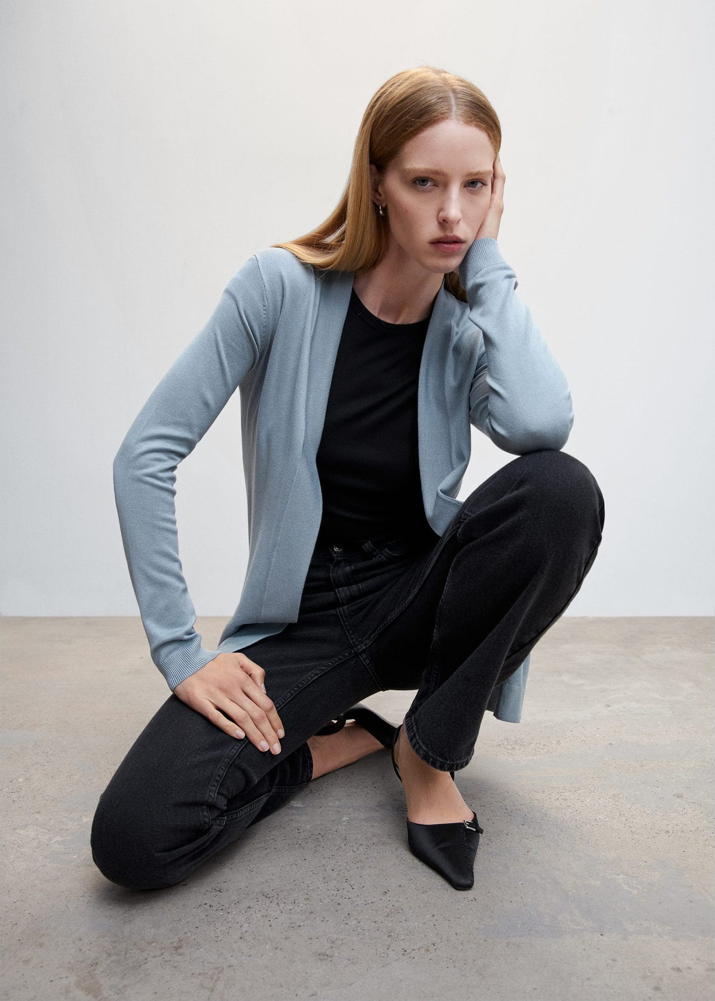 Jacket Punto Fino Azul