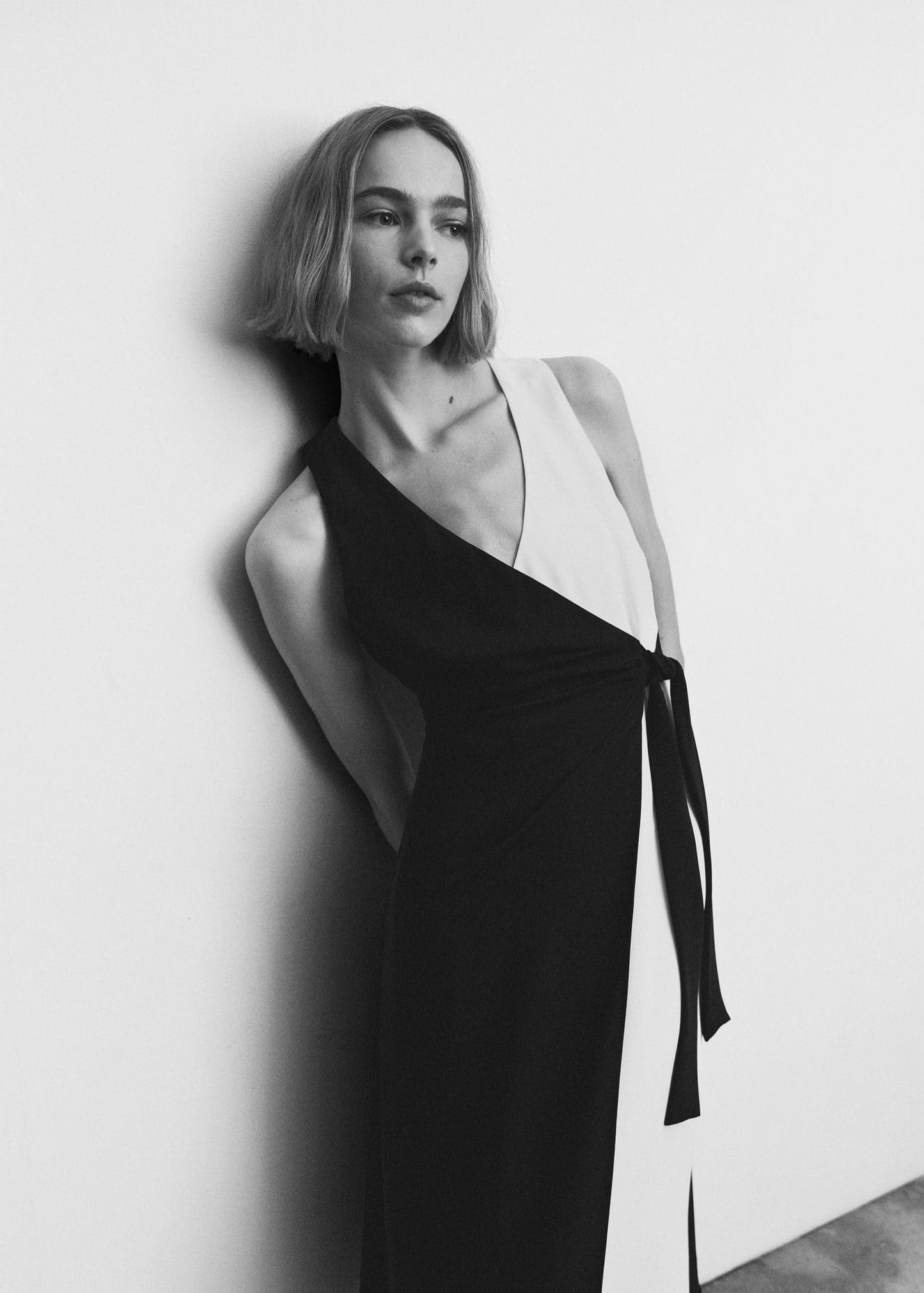 Vestido Bicolor Lazo