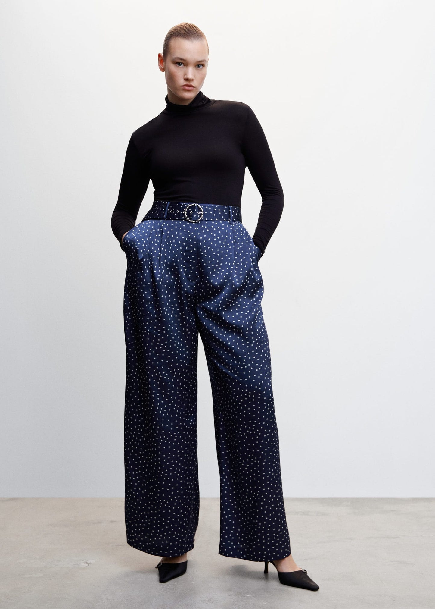 Pantalón Palazzo Cinturón Azul