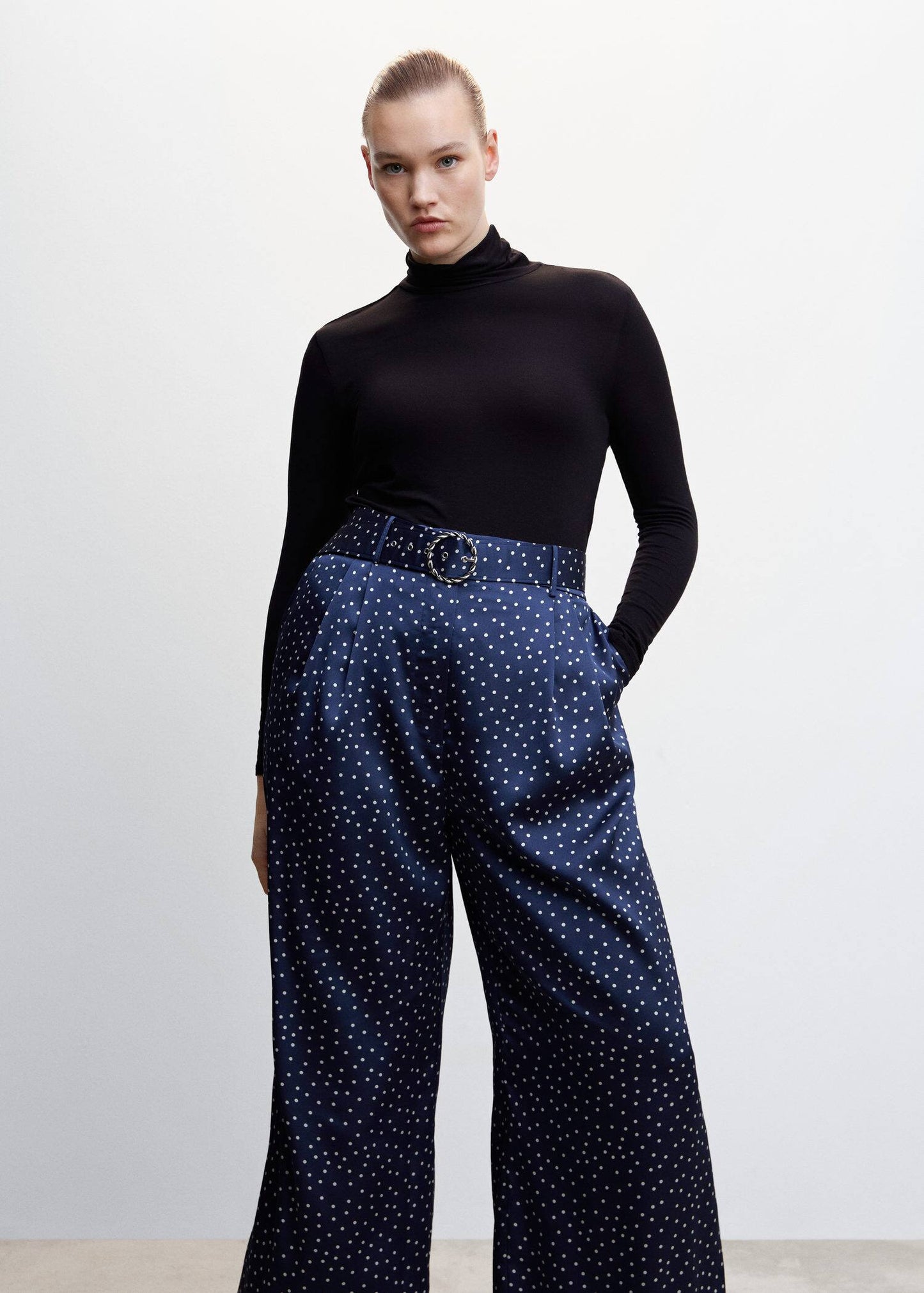 Pantalón Palazzo Cinturón Azul