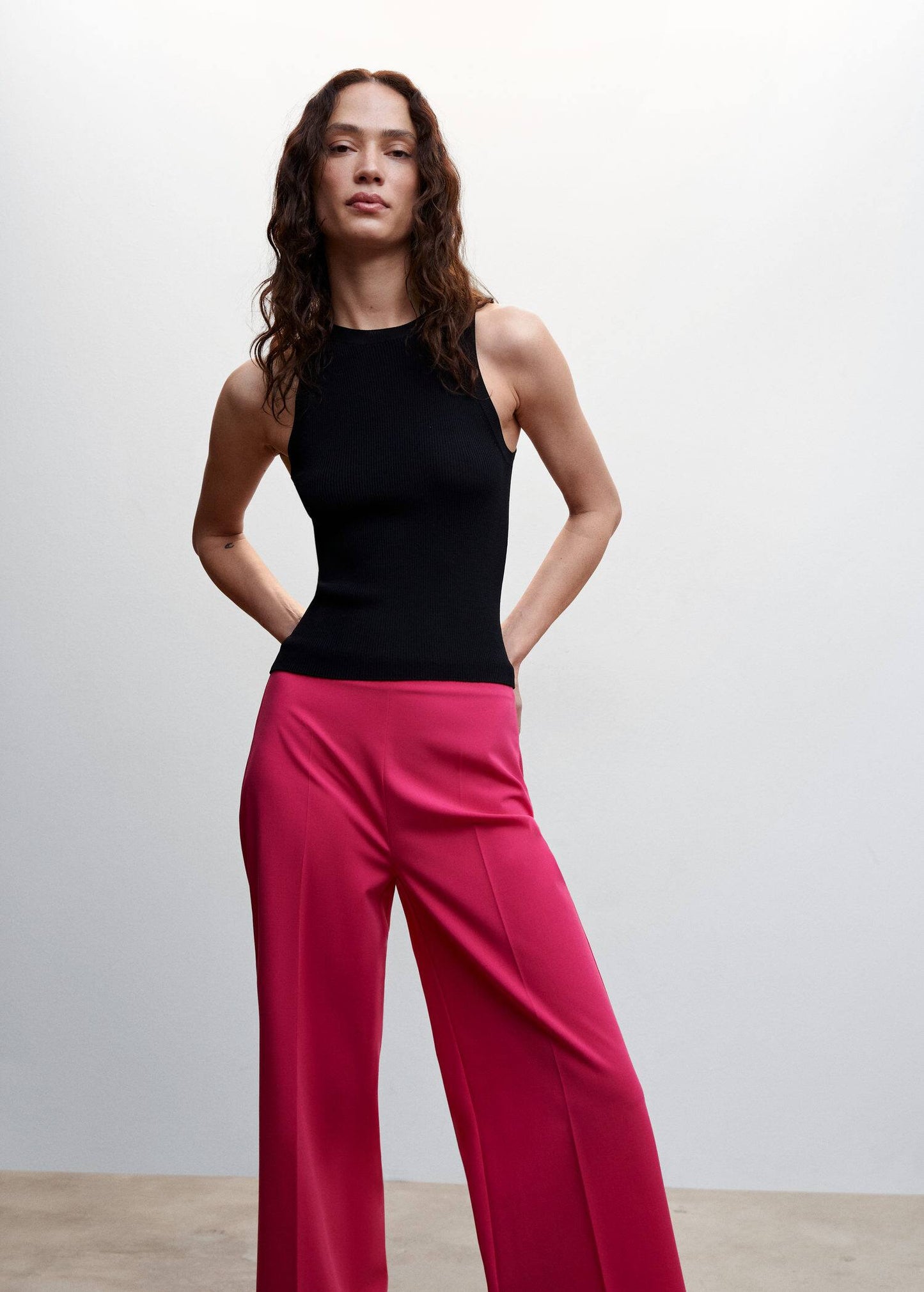 Pantalón Recto Rosa