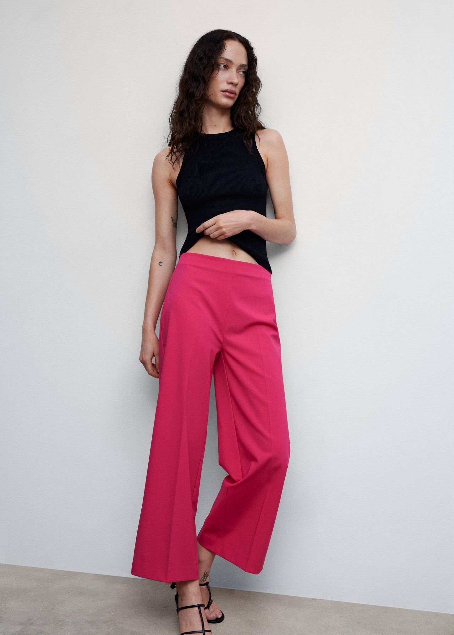 Pantalón Recto Rosa