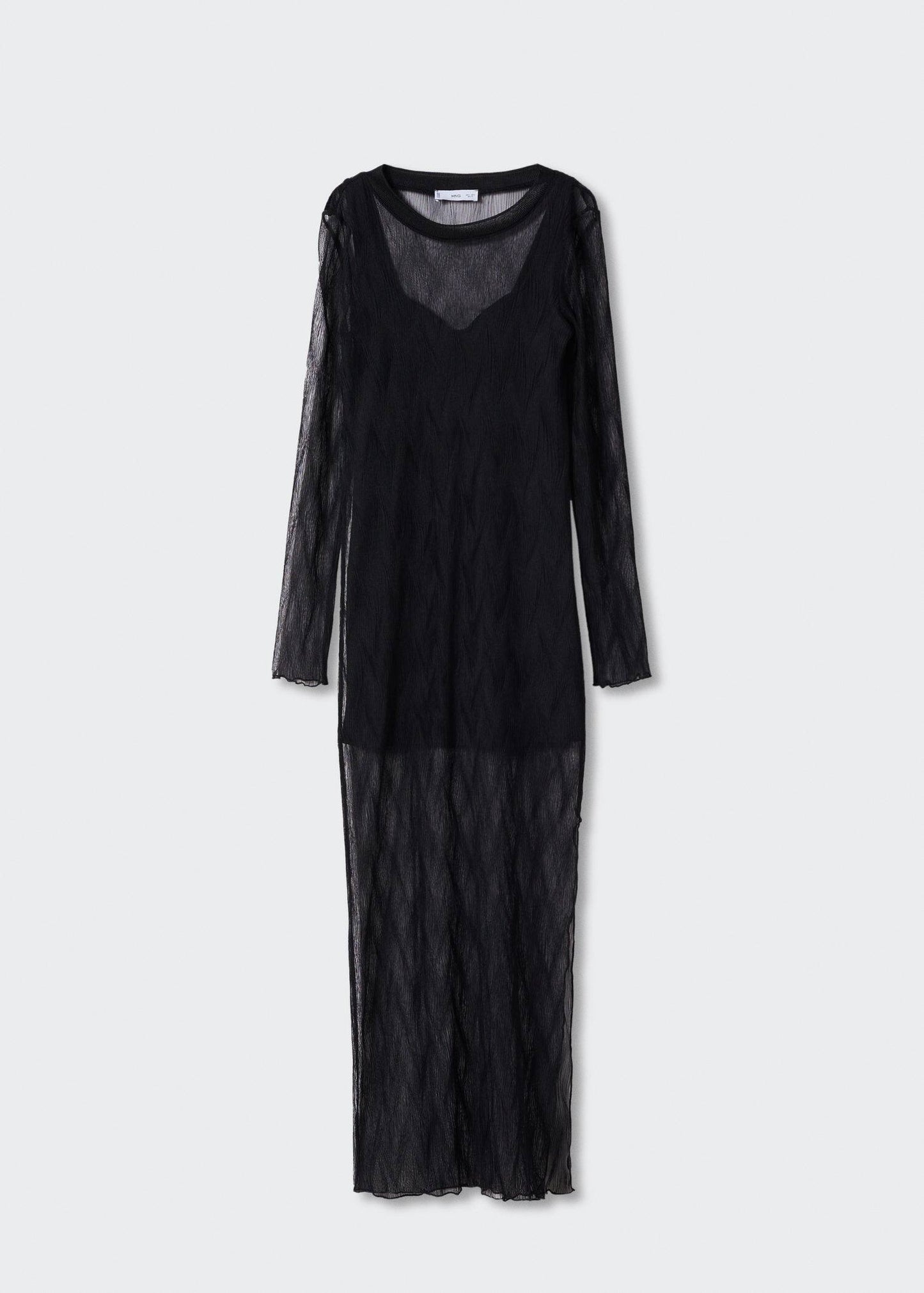 Vestido Tejido Semitransparente Negro