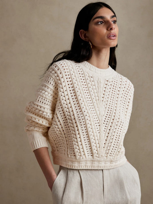Sudadera Holgada Corta Blanco