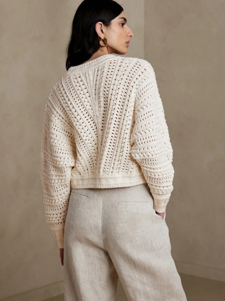 Sudadera Holgada Corta Blanco