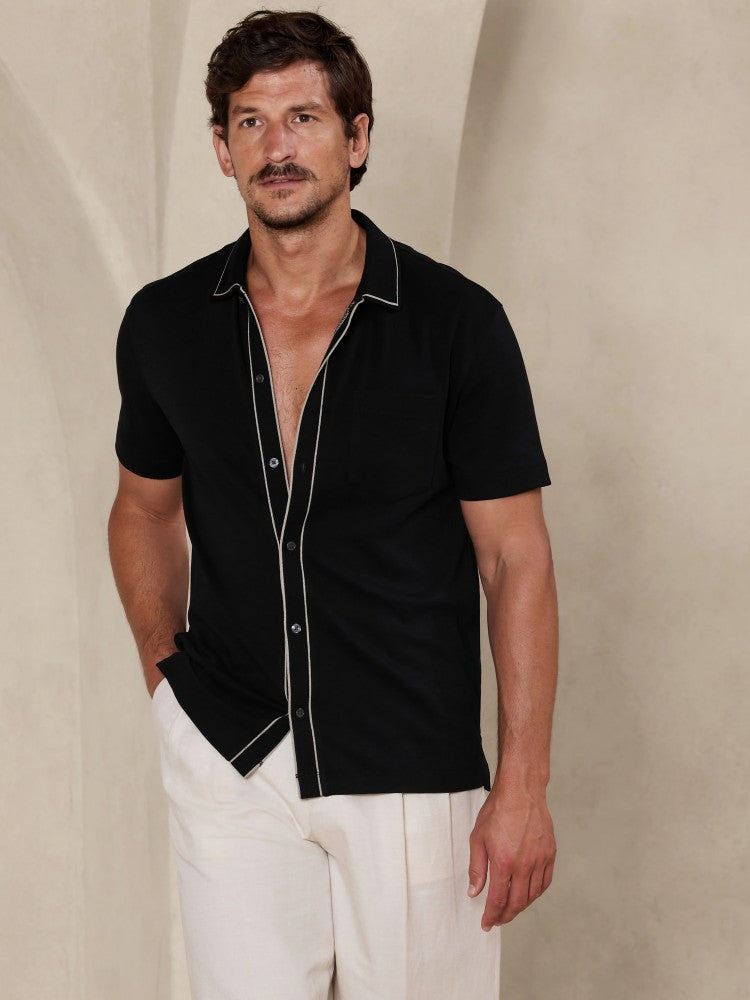 Polo Con Bolsillo Negro
