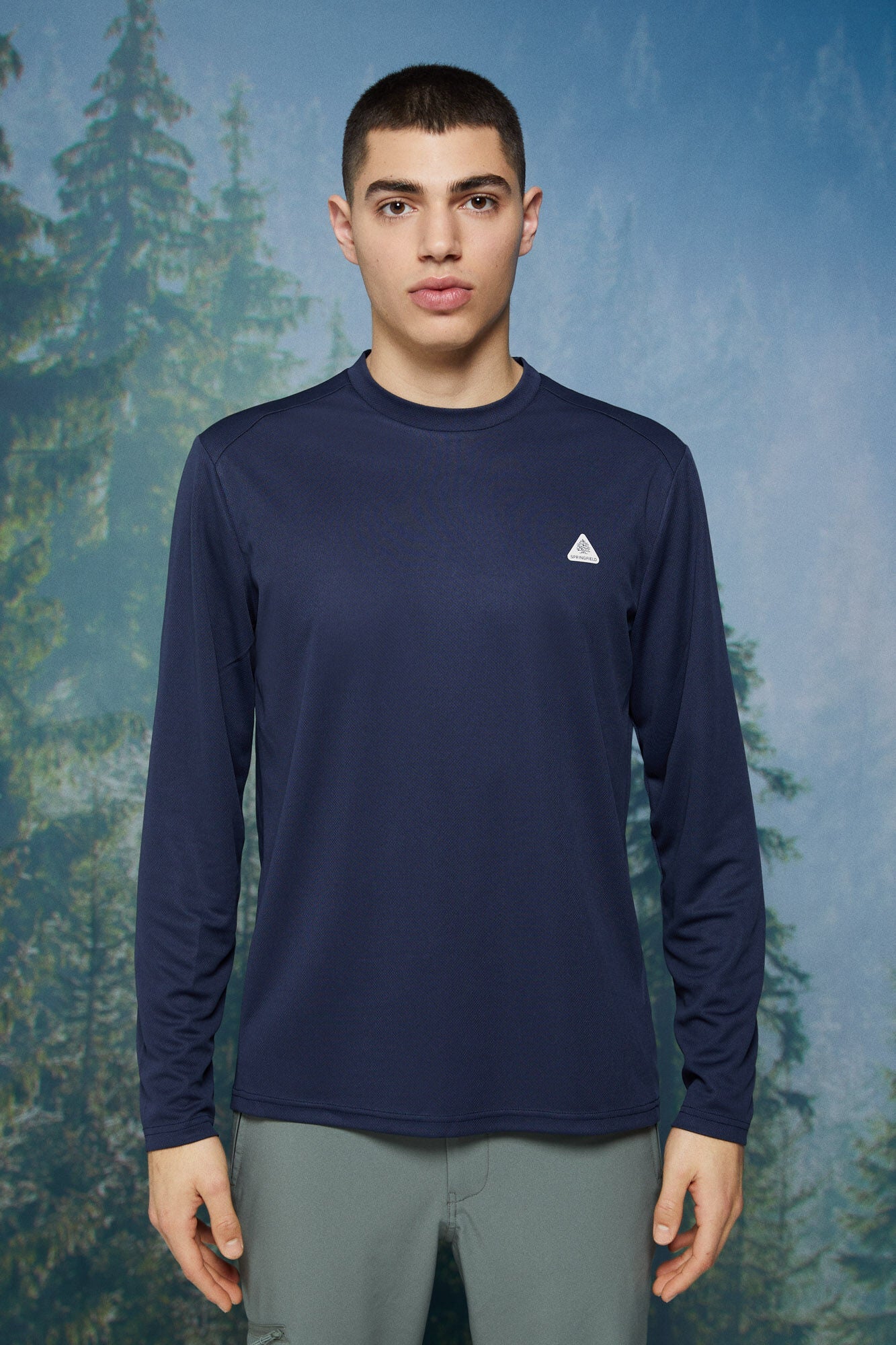 Camiseta Outdoor Manga Larga Azul