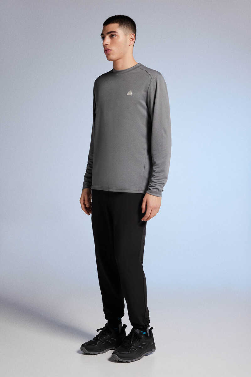 Camiseta Outdoor Manga Larga Gris