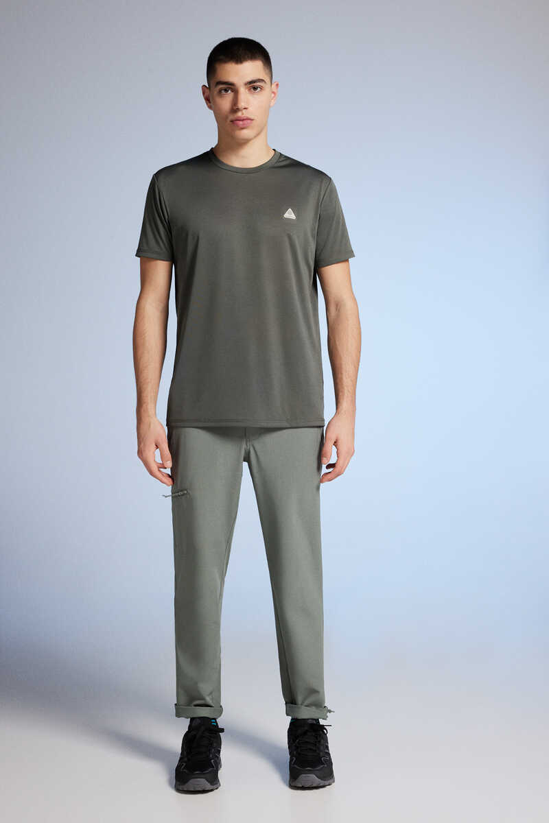 Camiseta Manga Corta Outdoor Verde Oscuro