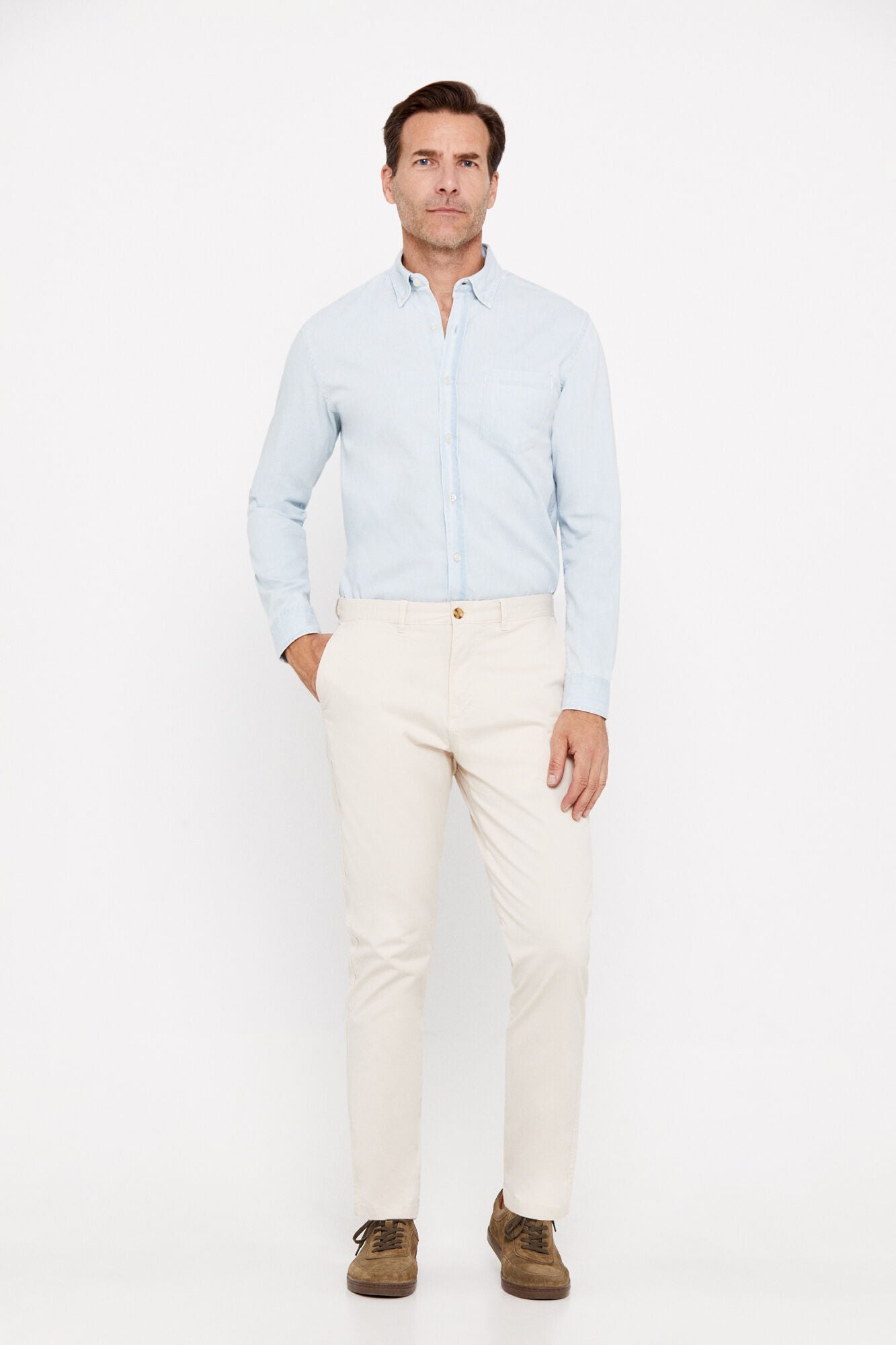 Pantalón Chino Slim Fit Marfil