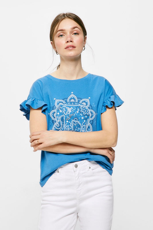 Camiseta Estampada Azul
