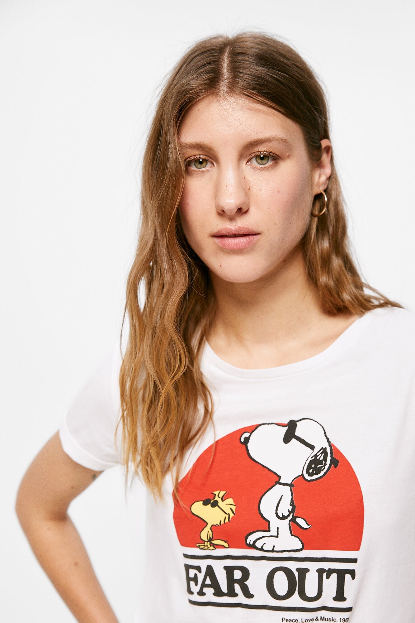 Camiseta Estampada Far Out Snoopy Blanco