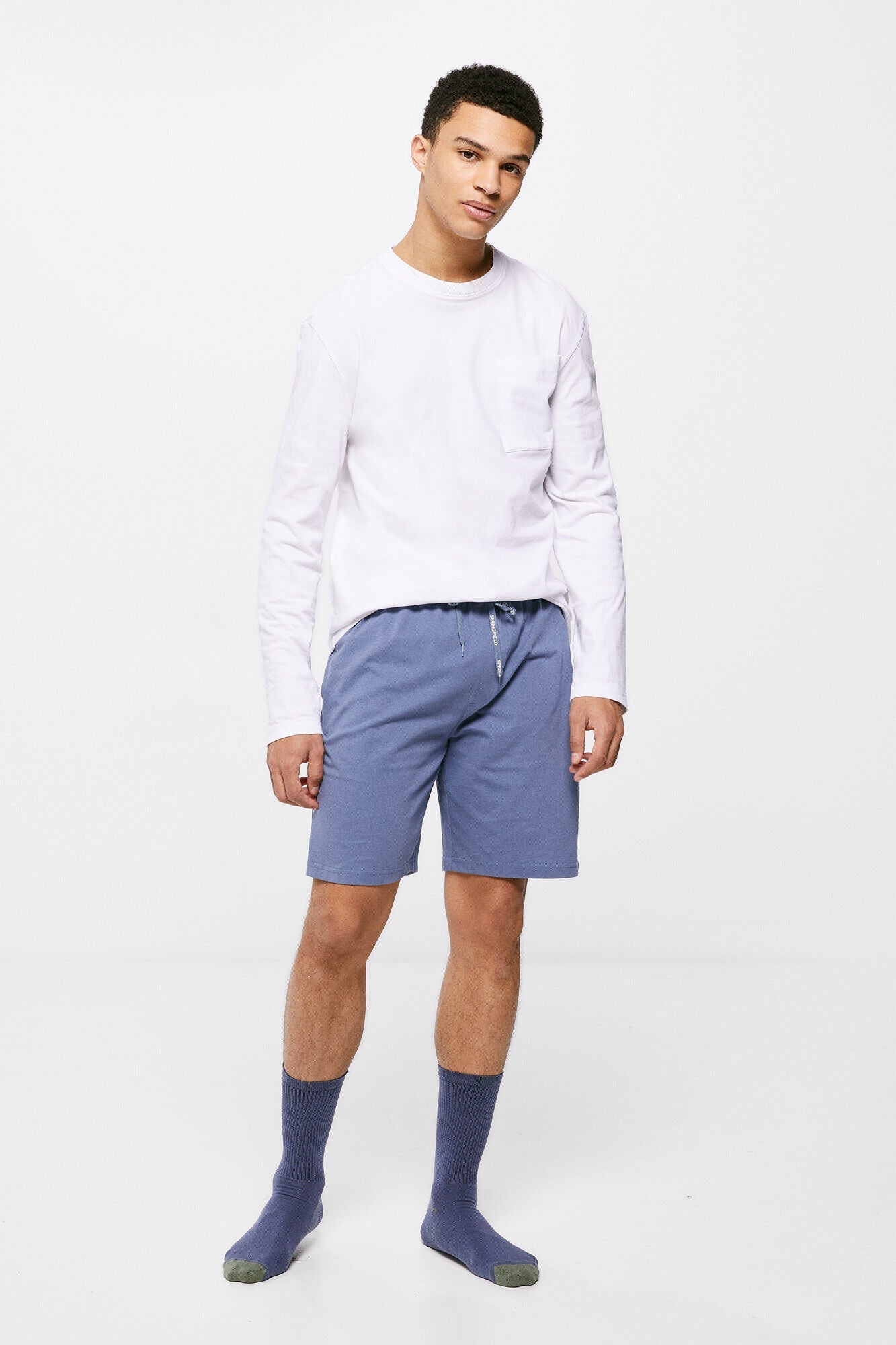 Pijama Pantalón Corto Azul