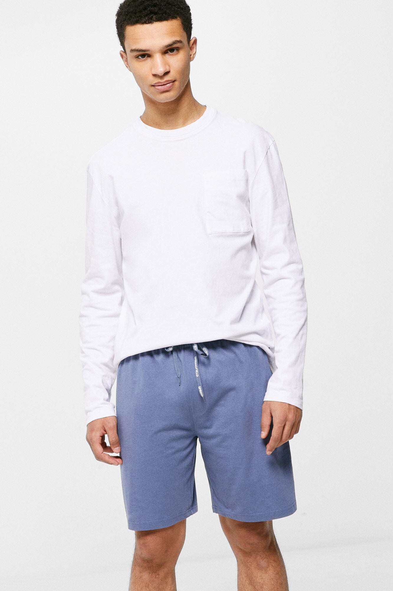 Pijama Pantalón Corto Azul