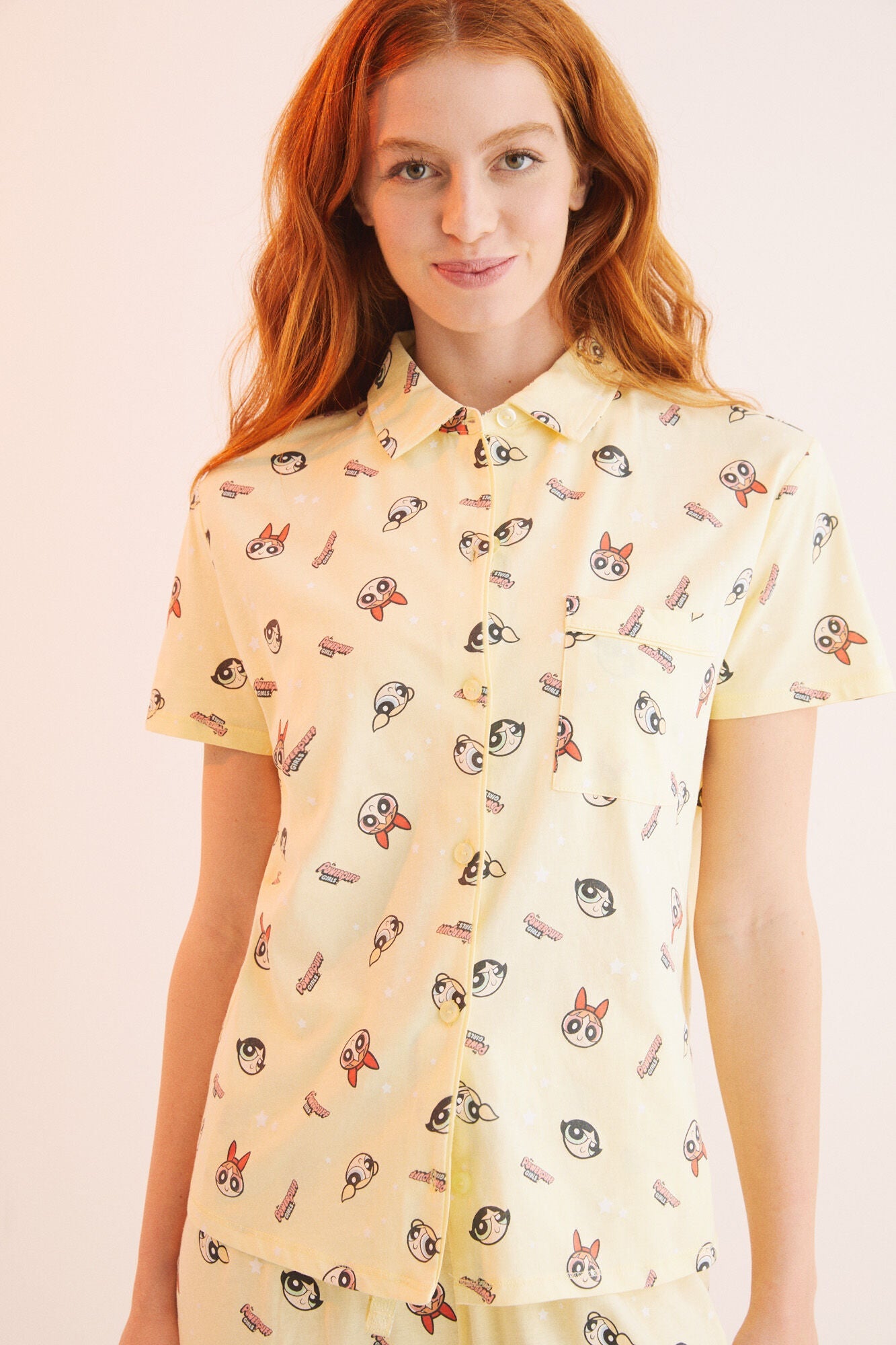 Pijama Larga Estampada Chicas Superpoderosas Amarillo
