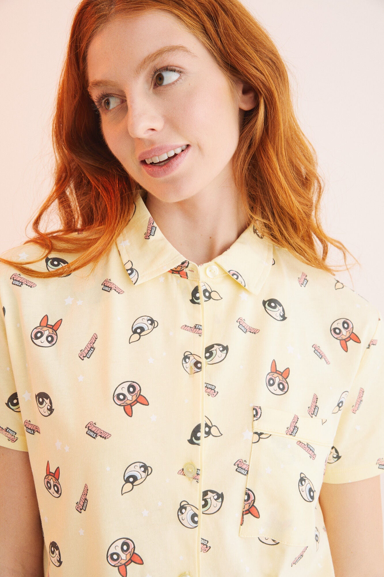 Pijama Larga Estampada Chicas Superpoderosas Amarillo