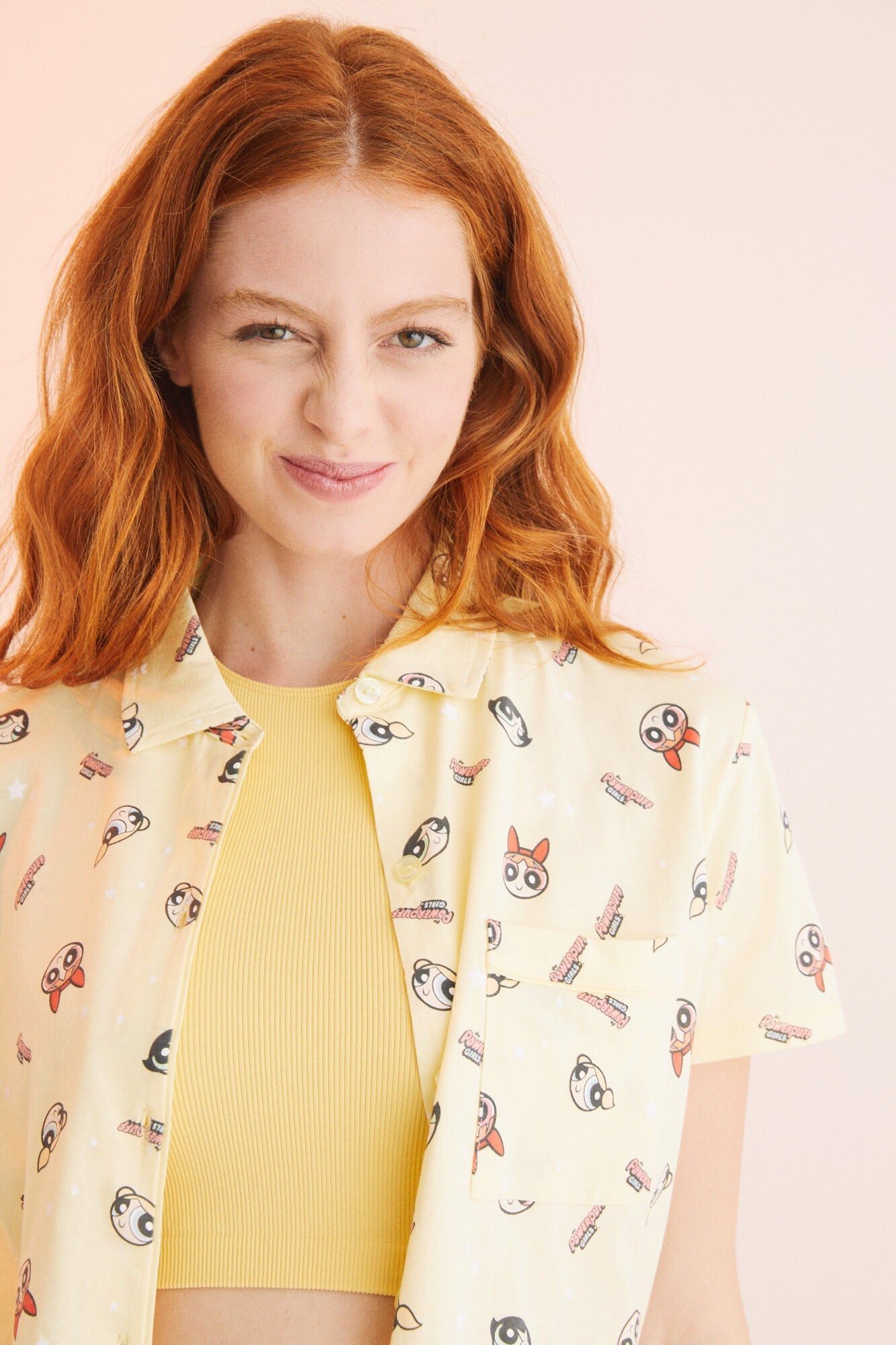 Pijama Larga Estampada Chicas Superpoderosas Amarillo