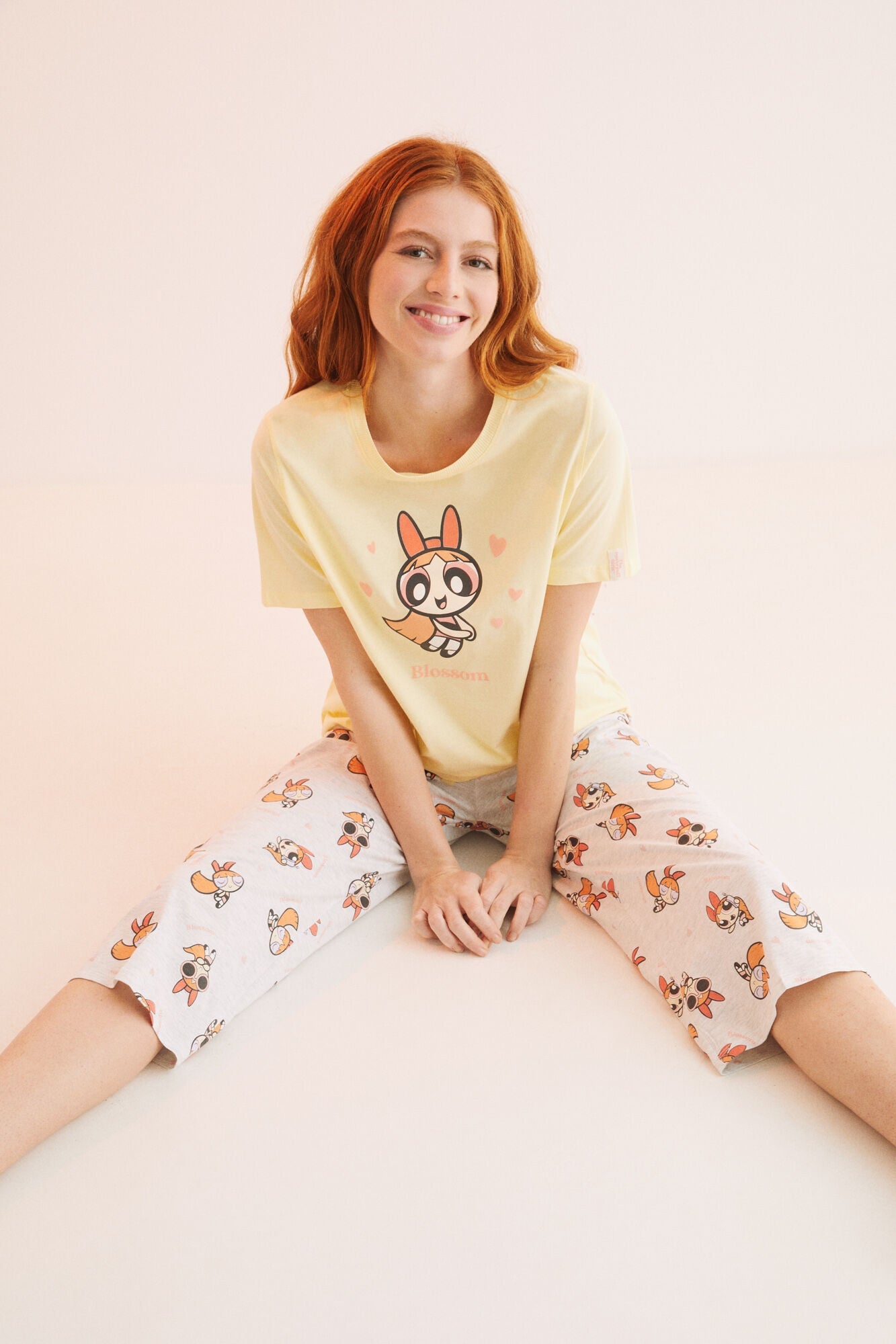 Pijama Larga Estampada Chicas Superpoderosas Amarillo