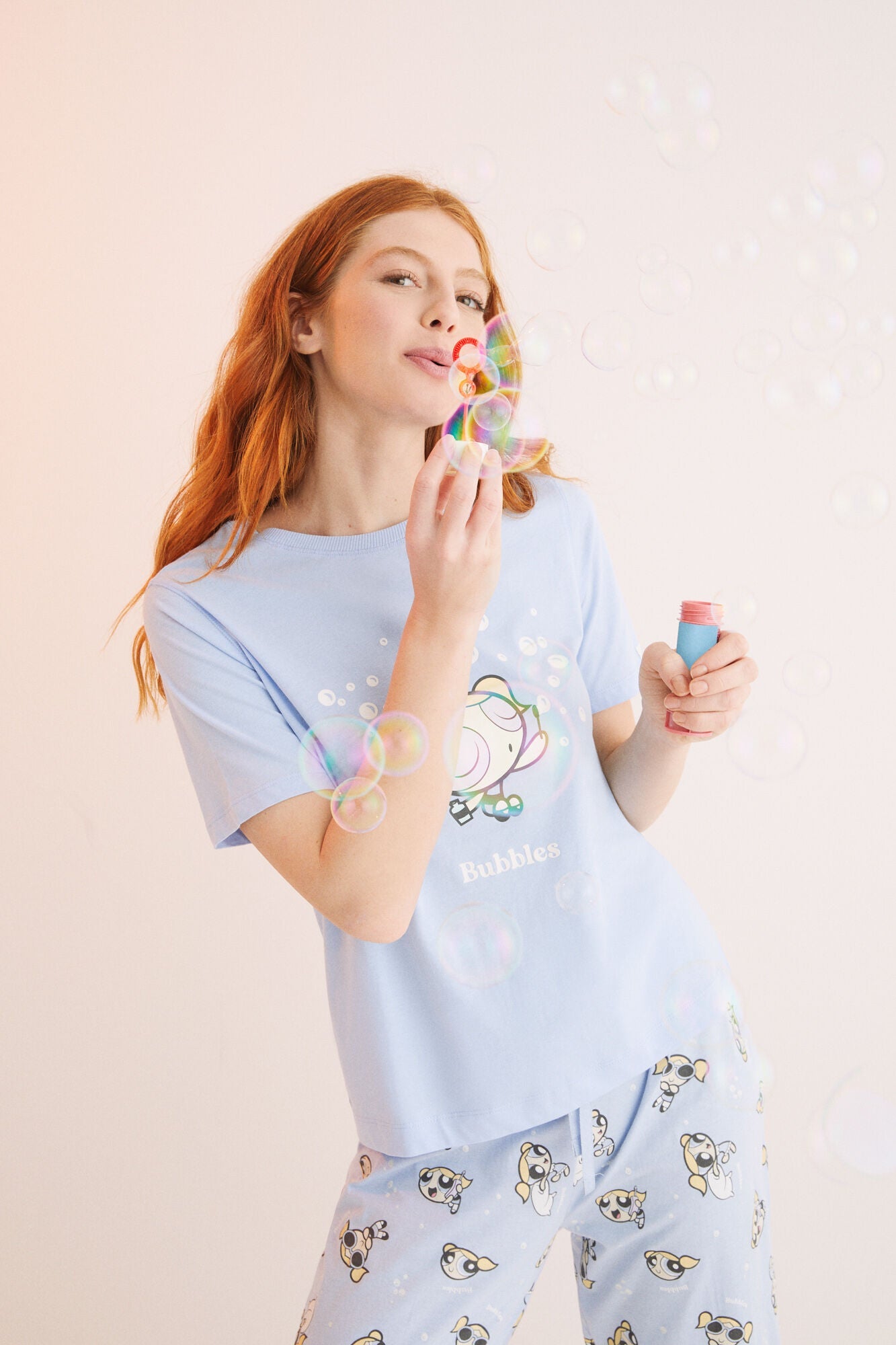 Pijama Larga Estampada Chicas Superpoderosas Azul