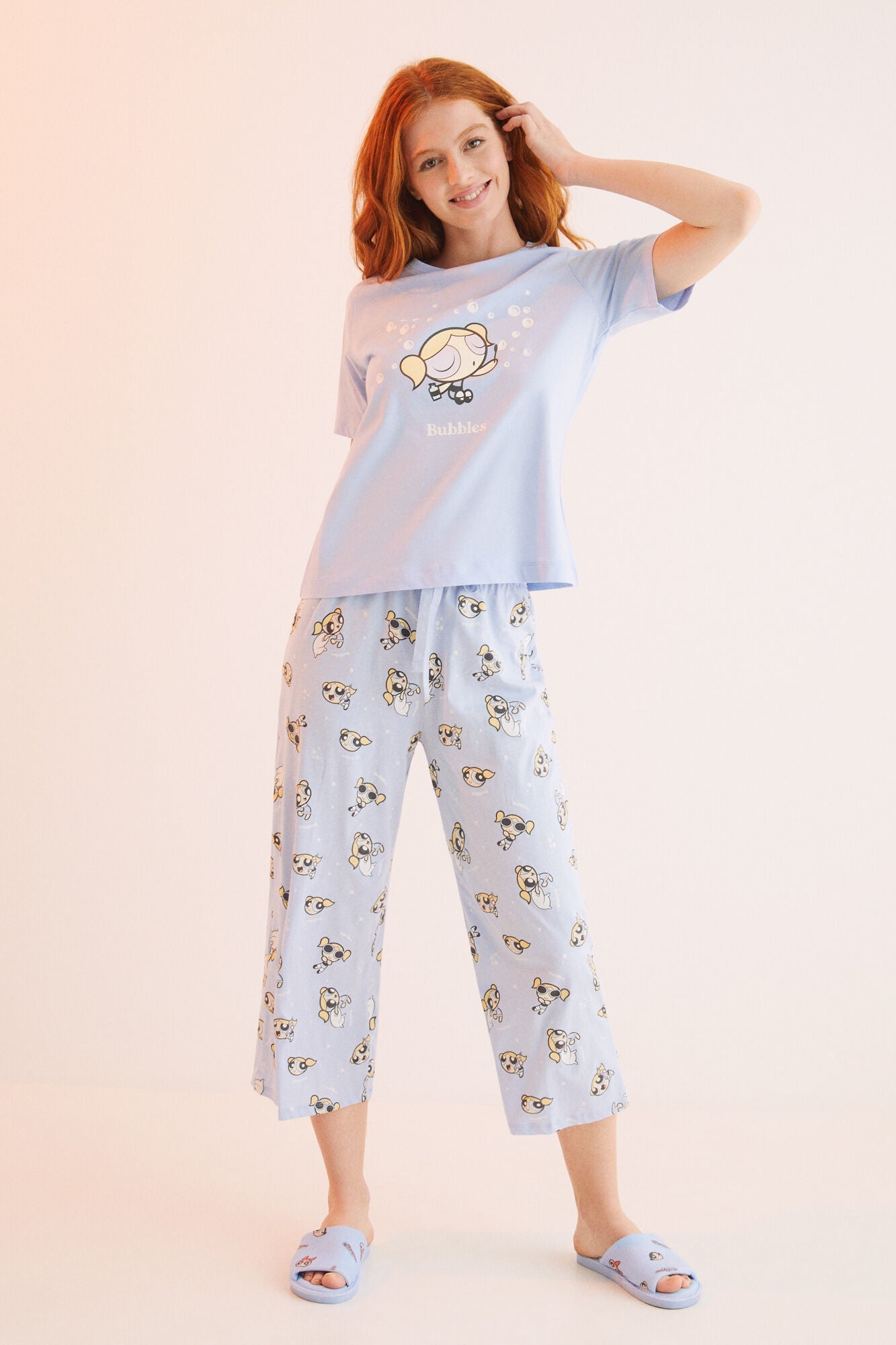 Pijama Larga Estampada Chicas Superpoderosas Azul