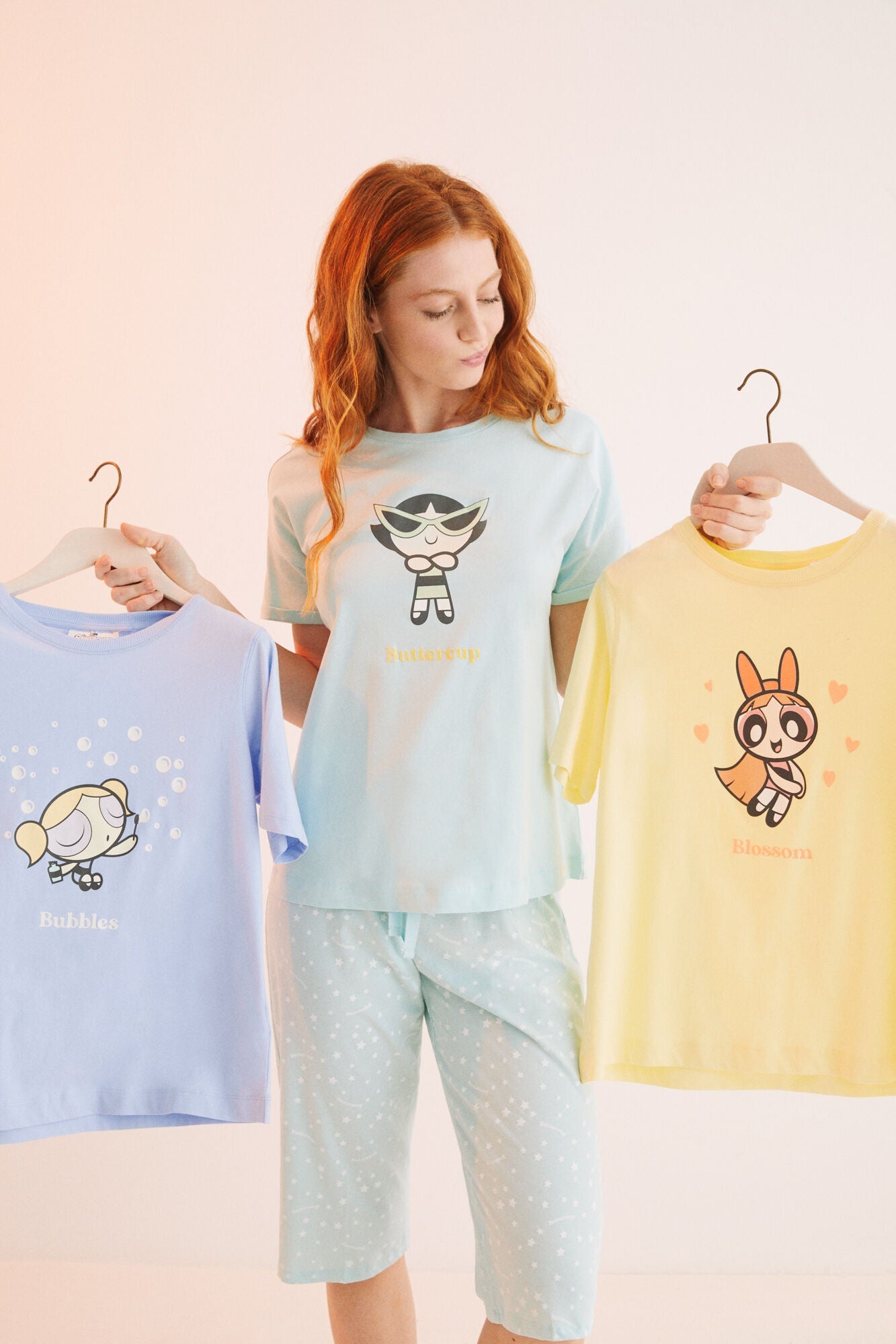 Pijama Larga Estampada Chicas Superpoderosas Verde