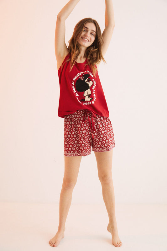 Pijama Corta Mafalda Rojo