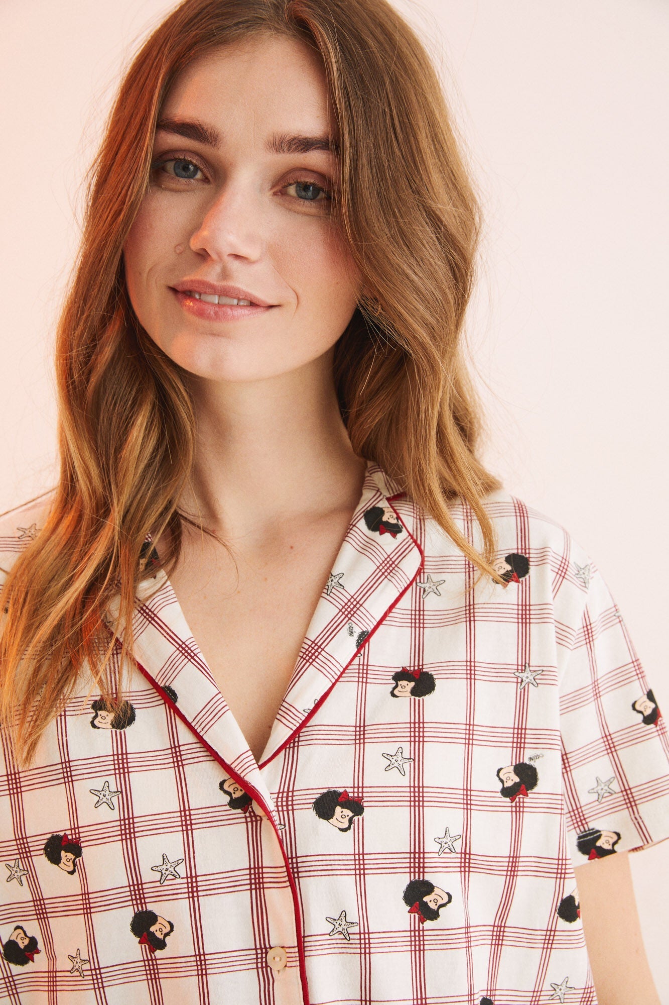 Pijama Larga Diseño Mafalda Rojo