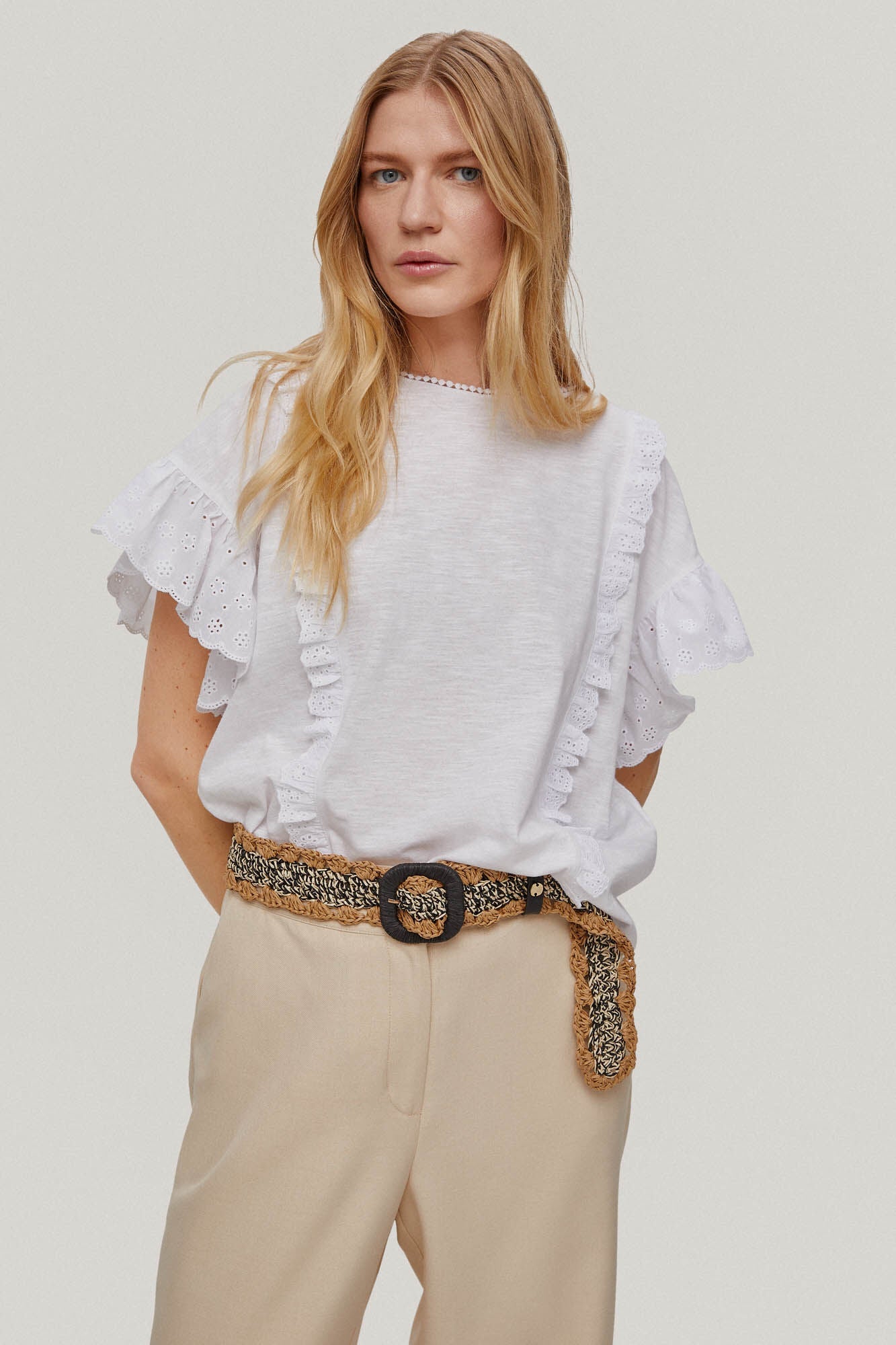 Camiseta Volantes Blanco