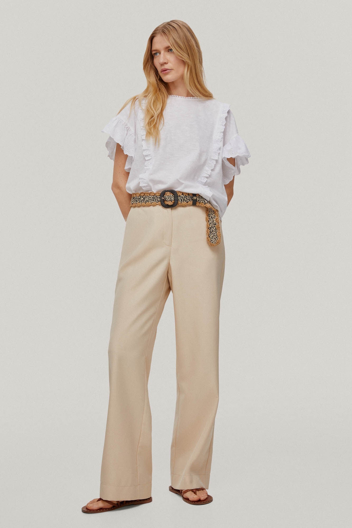 Camiseta Volantes Blanco