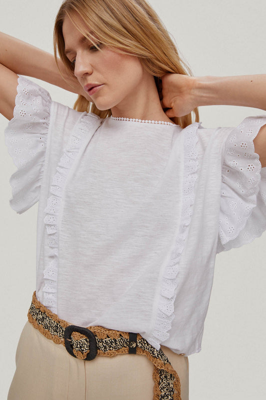 Camiseta Volantes Blanco