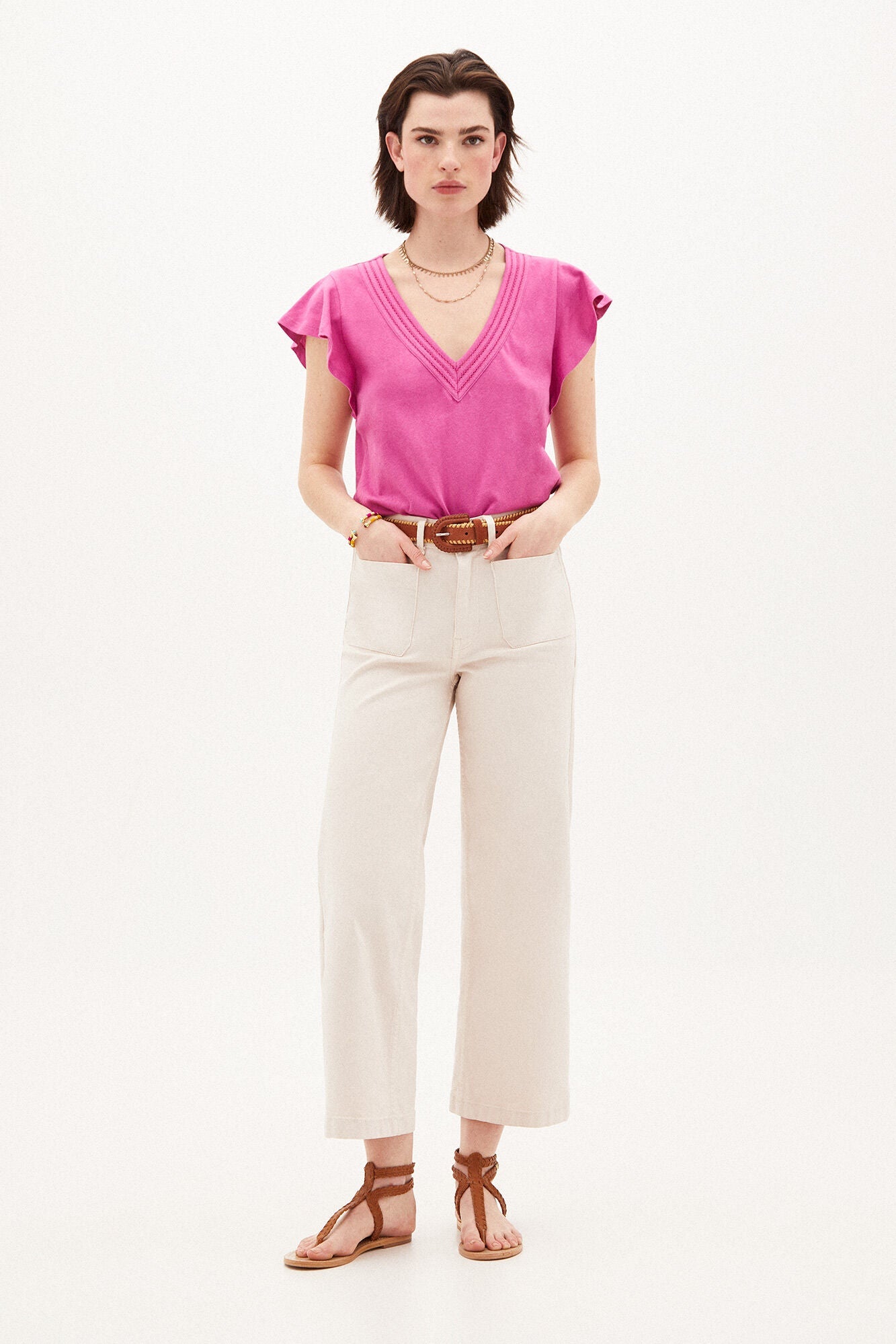 Camiseta Volantes Rosa