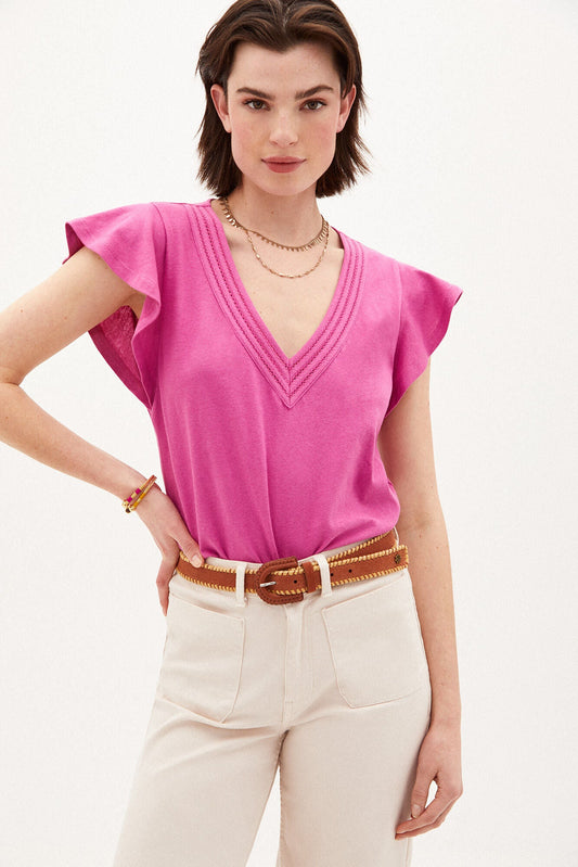 Camiseta Volantes Rosa