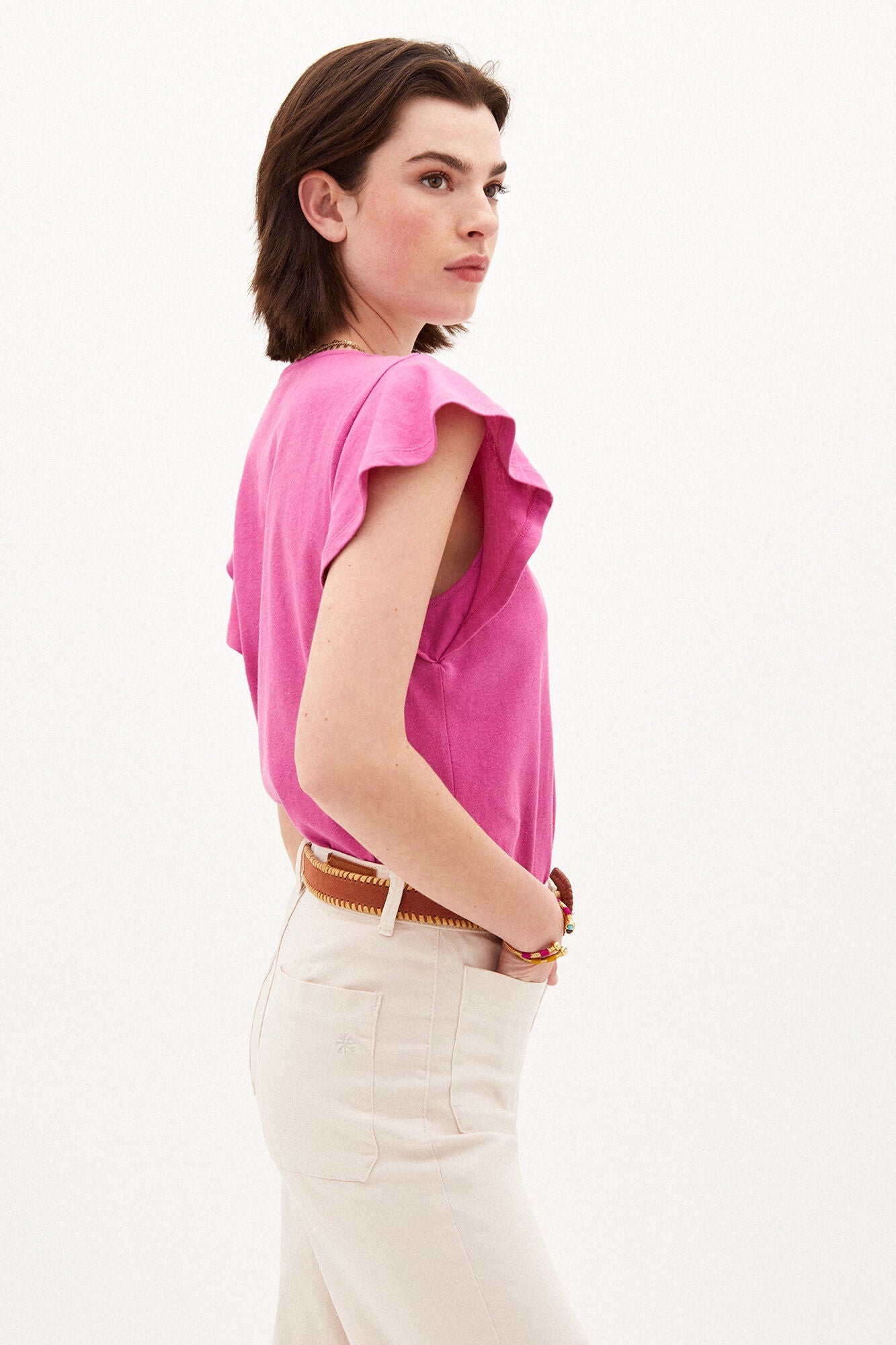 Camiseta Volantes Rosa