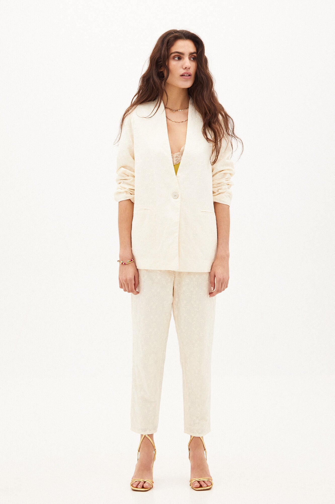 Blazer Bordado Blanco