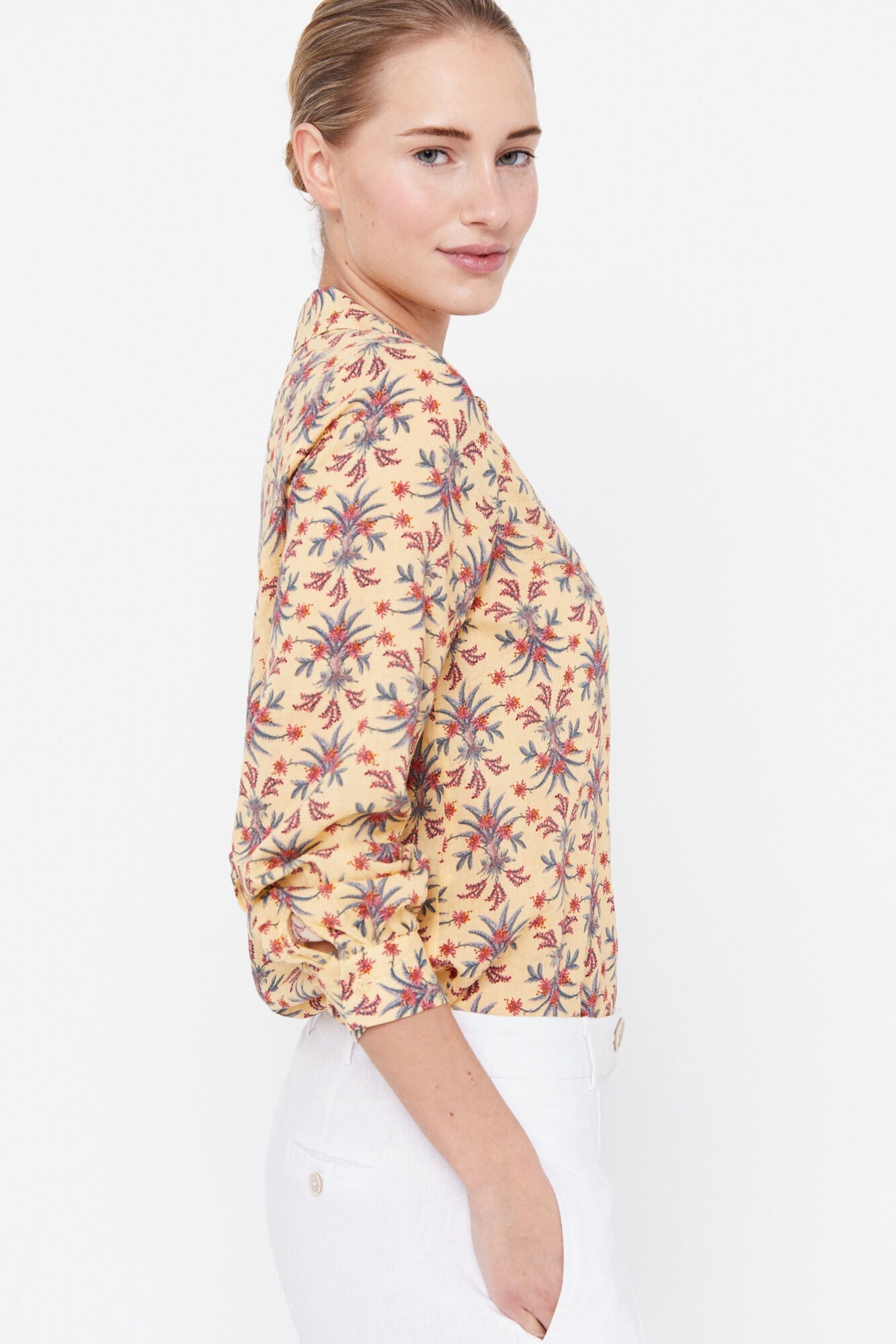 Blusa Algodón Estampada Amarillo