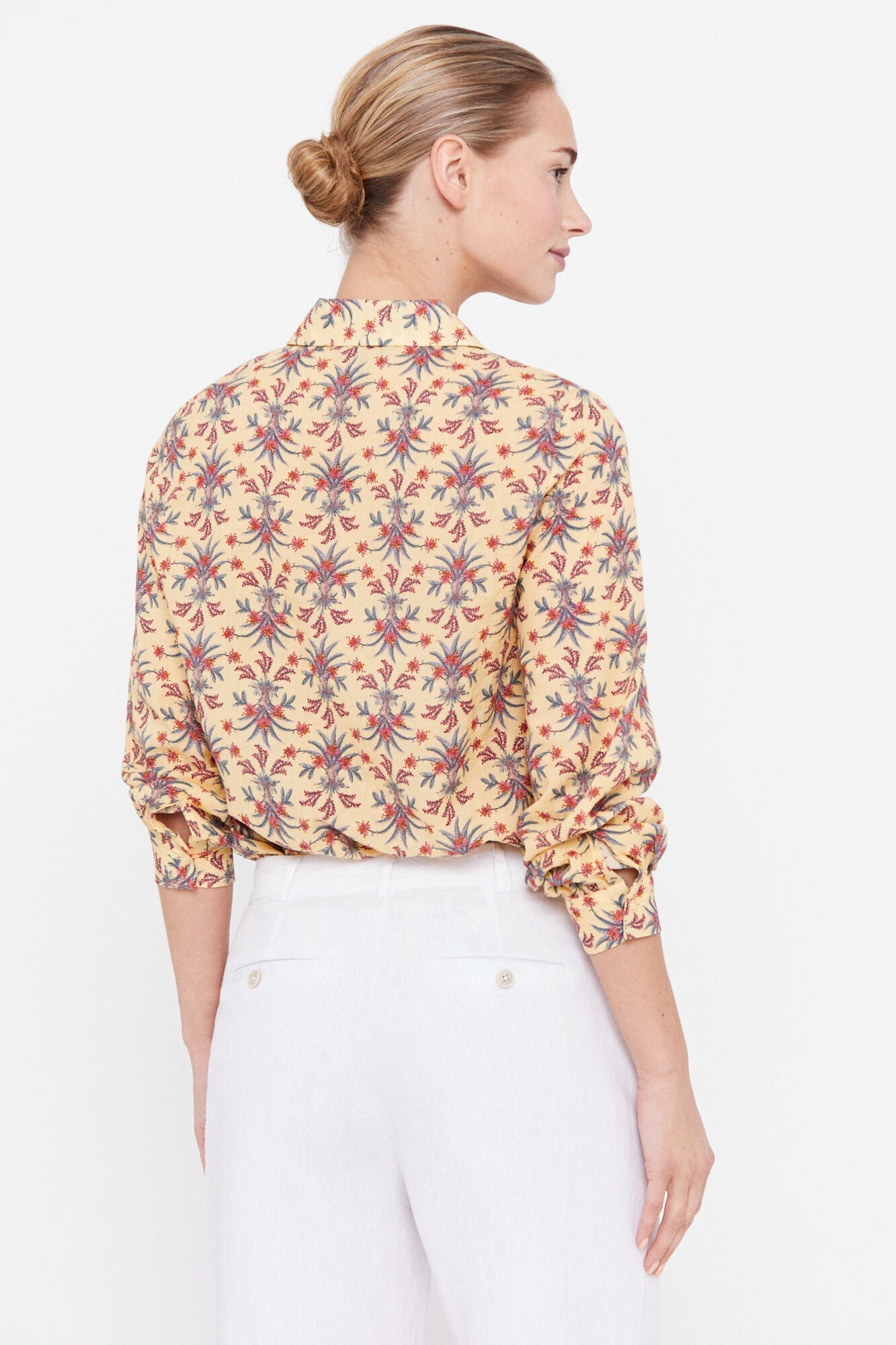 Blusa Algodón Estampada Amarillo
